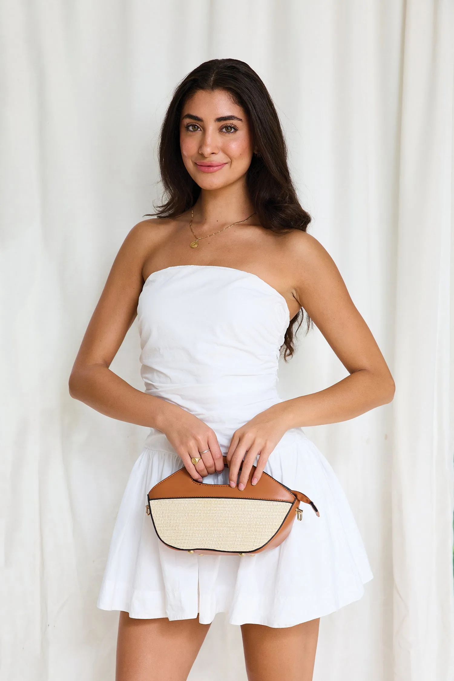 Cece Vegan Straw Bucket Bag