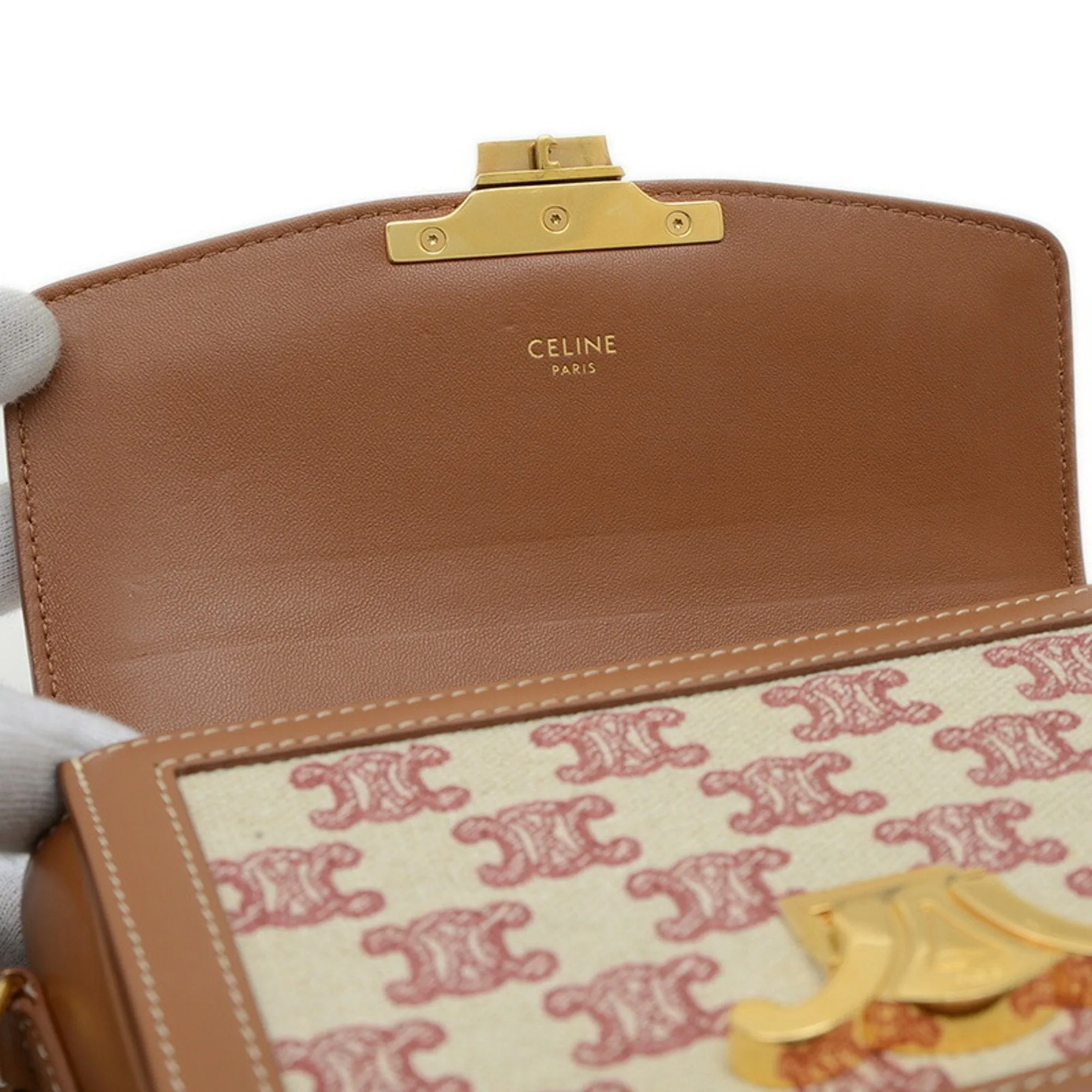 Celine Canvas Leather Shoulder Bag (Pre-Owned)