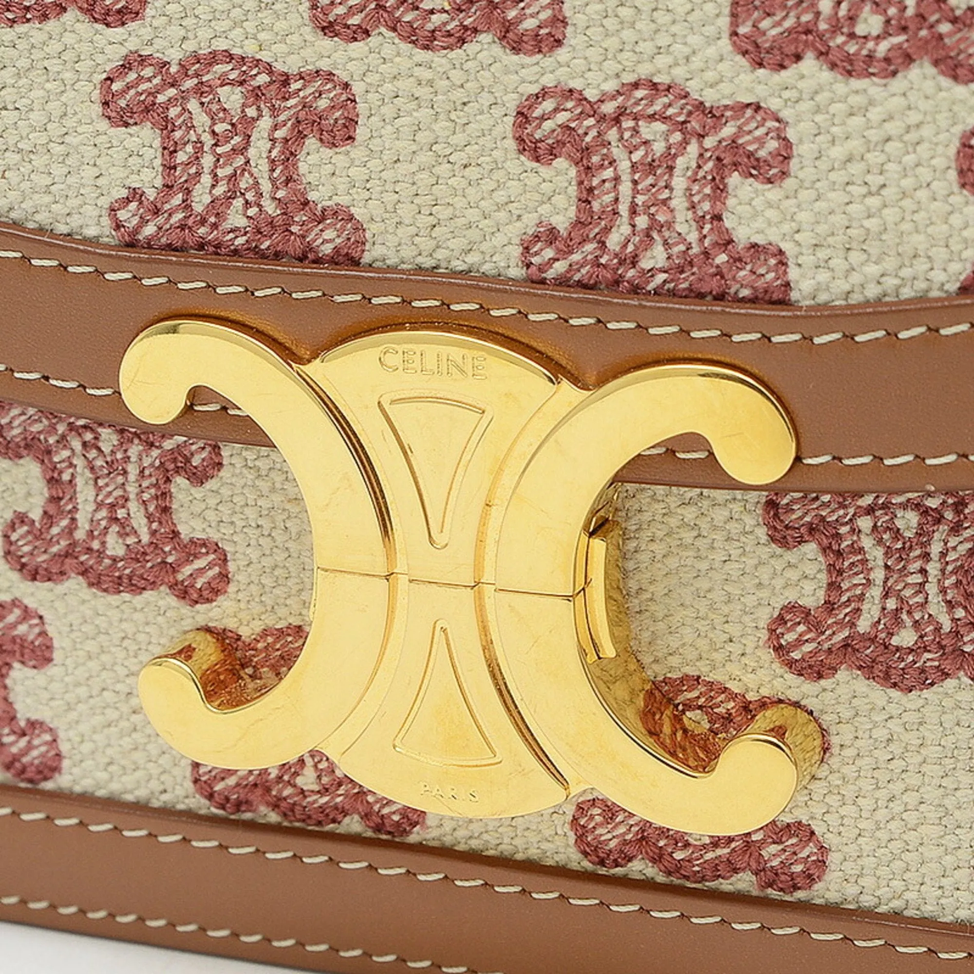 Celine Canvas Leather Shoulder Bag (Pre-Owned)