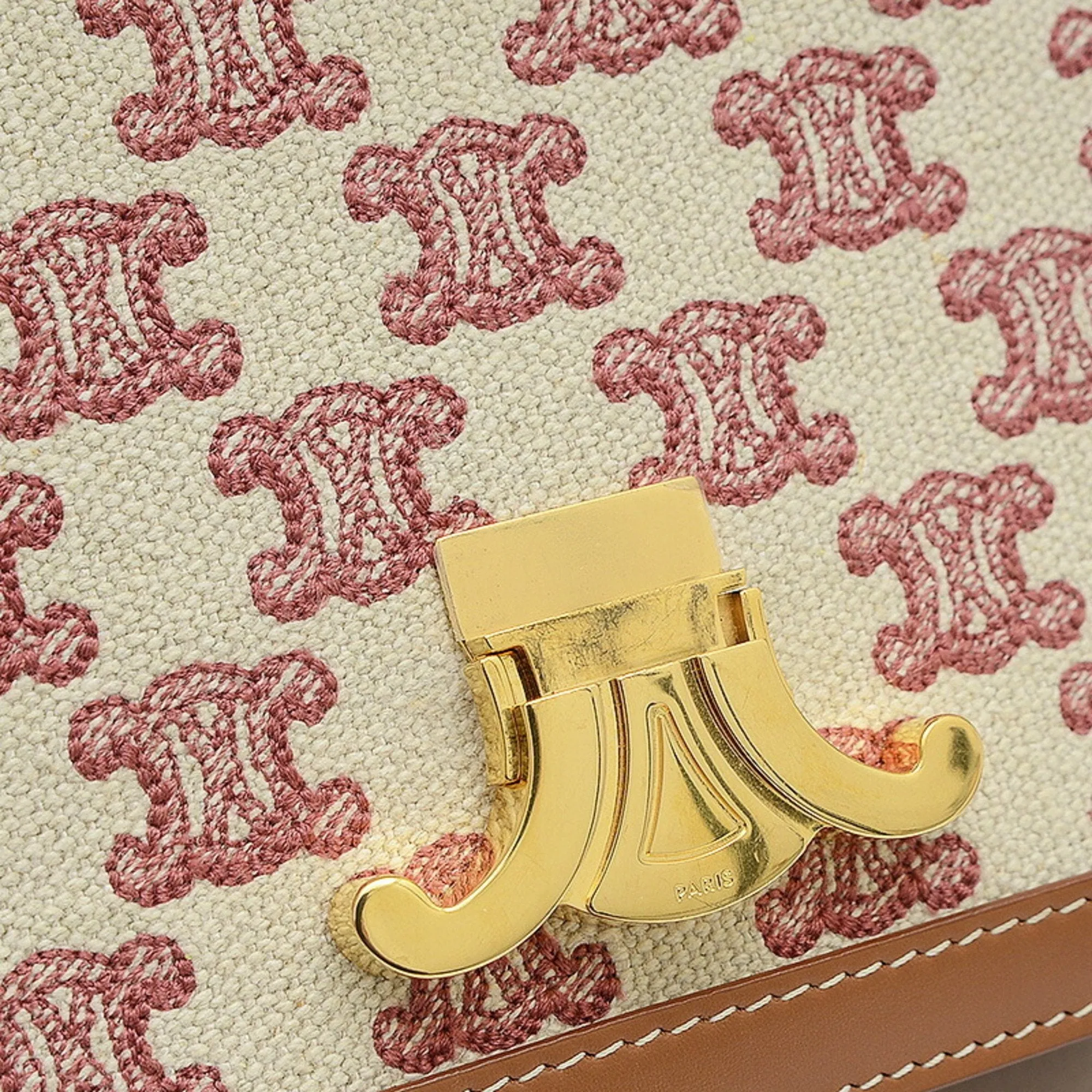 Celine Canvas Leather Shoulder Bag (Pre-Owned)