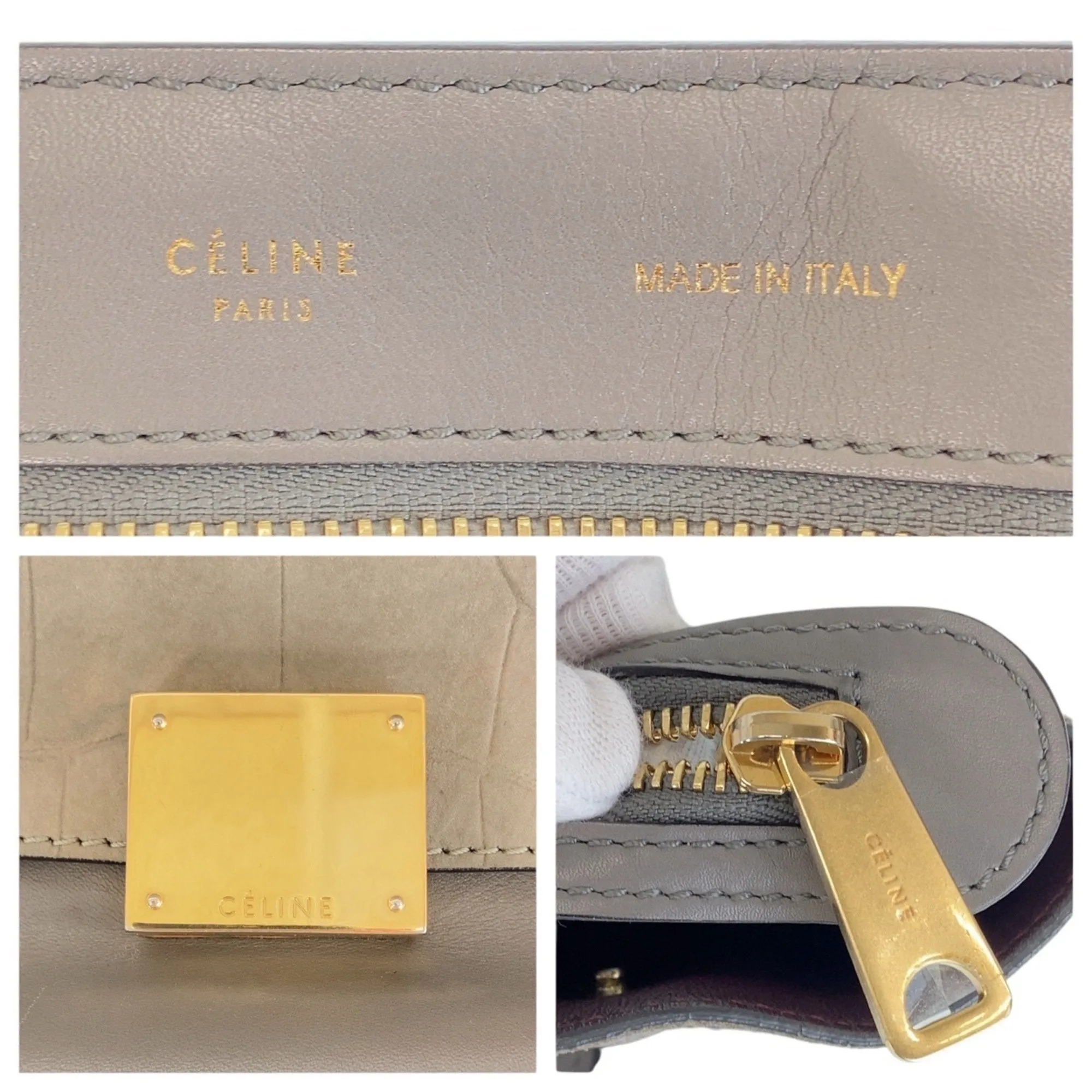 Celine Leather Suede Handbag Shoulder Bag (Pre-Owned)