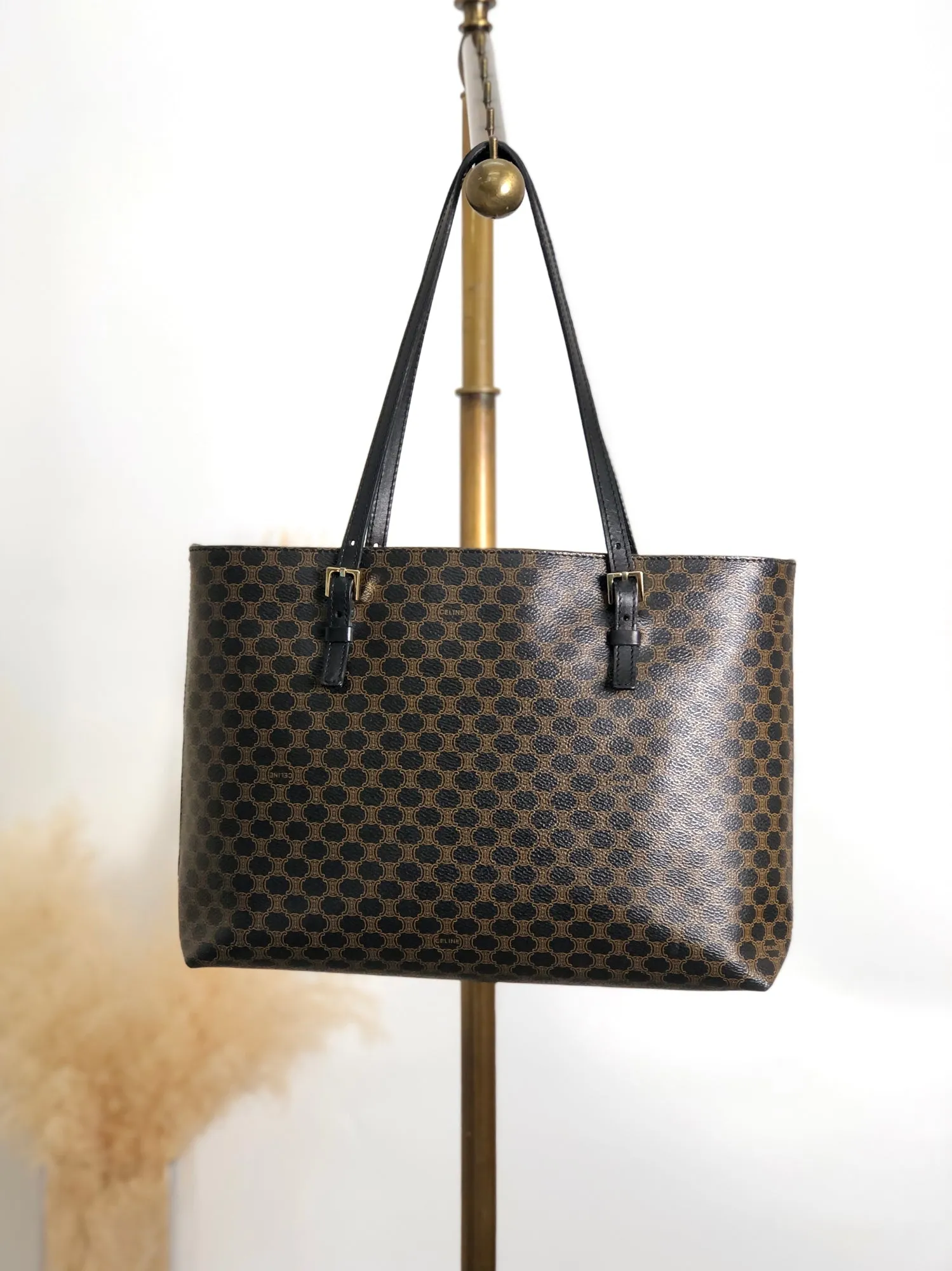CELINE Macadam Shoulder bag Totebag Black Vintage vnytf5
