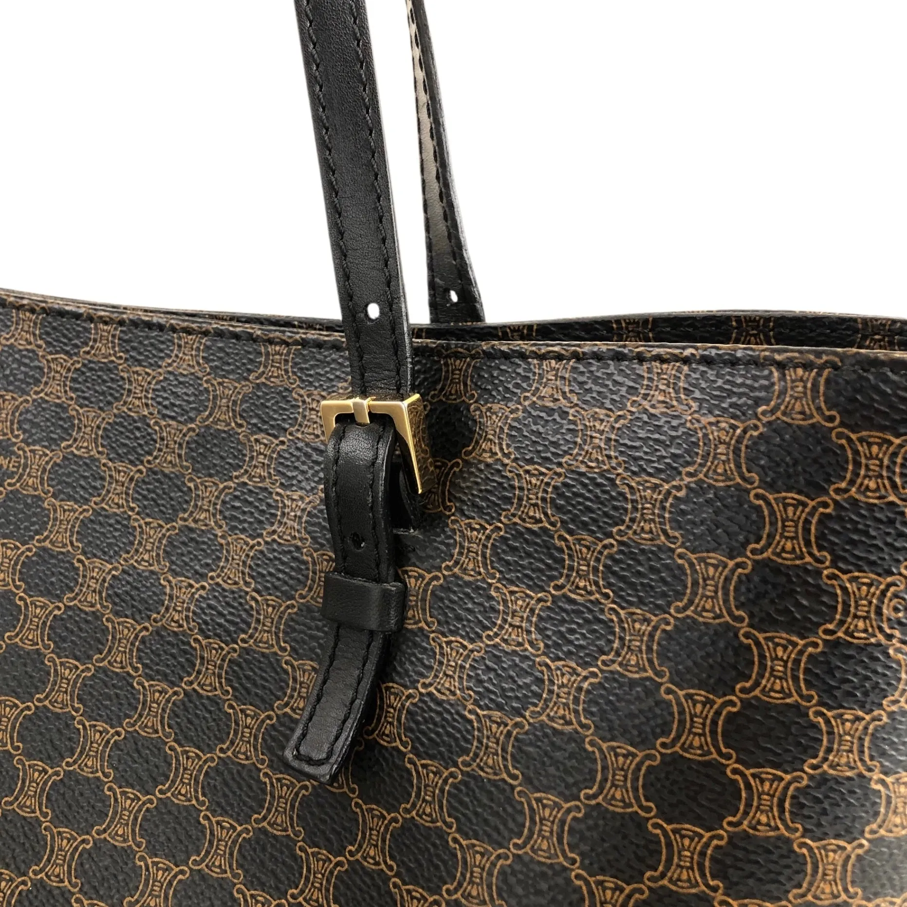 CELINE Macadam Shoulder bag Totebag Black Vintage vnytf5
