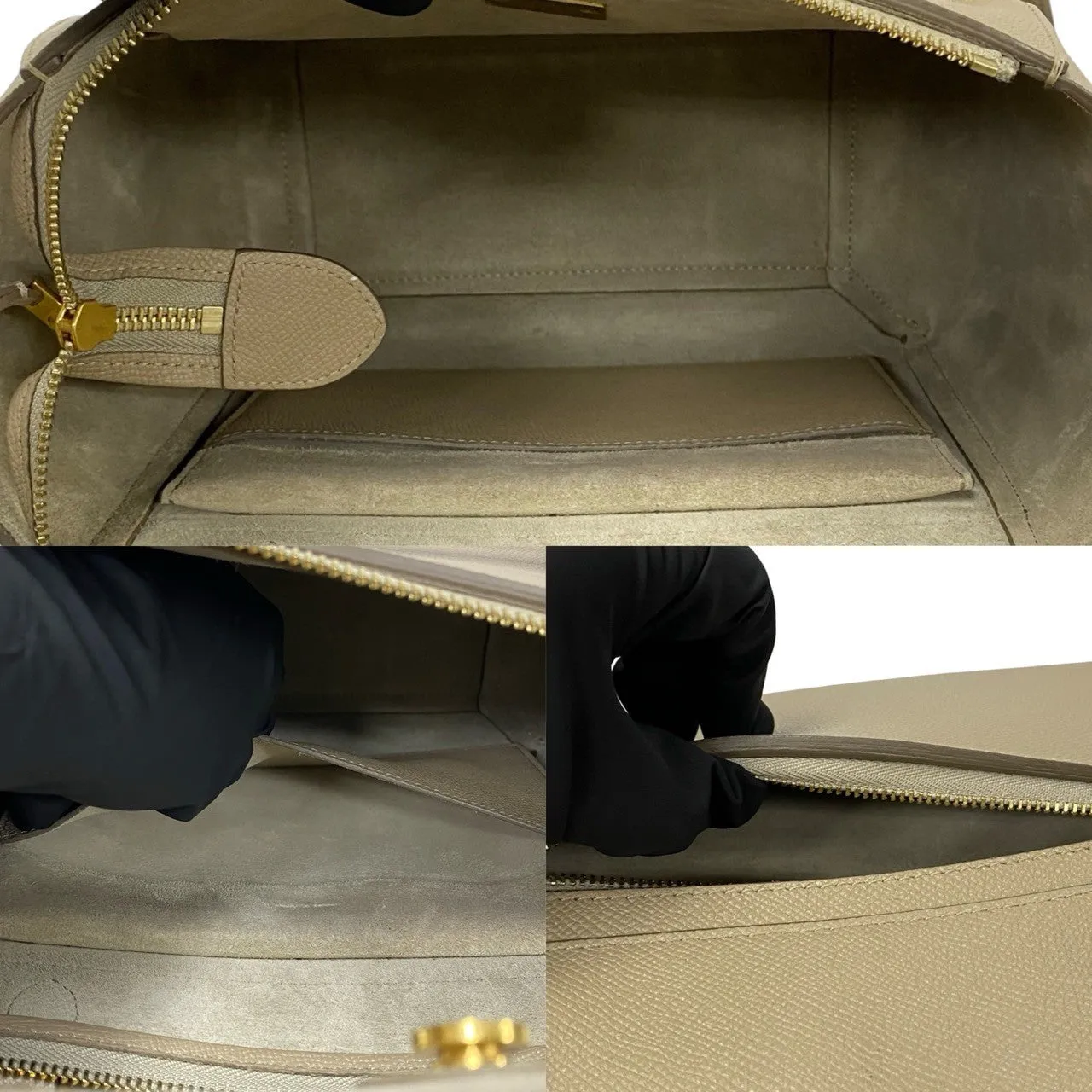 CELINE Shoulder Bag leather beige Belt bag micro