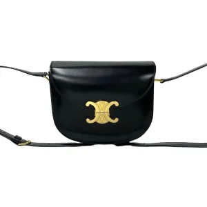 CELINE Shoulder Bag leather black Teen Busty Claire