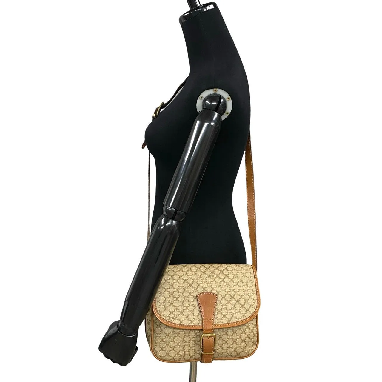 CELINE Shoulder Bag leather Brown