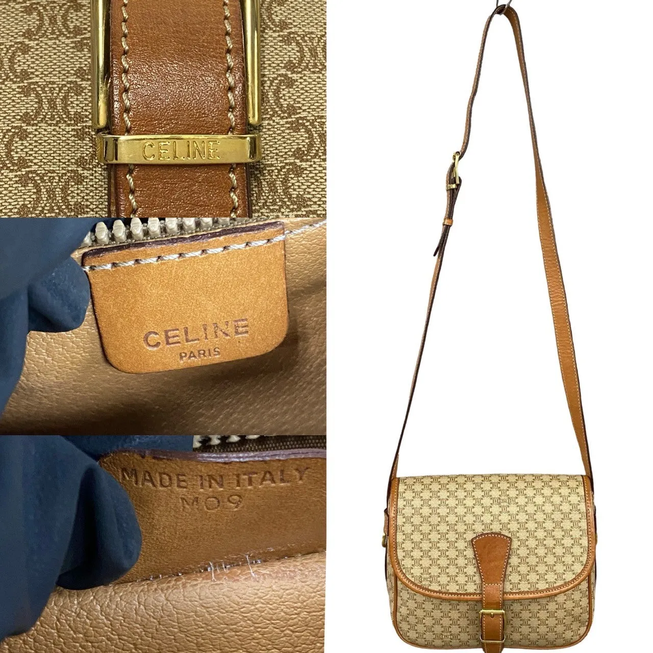CELINE Shoulder Bag leather Brown
