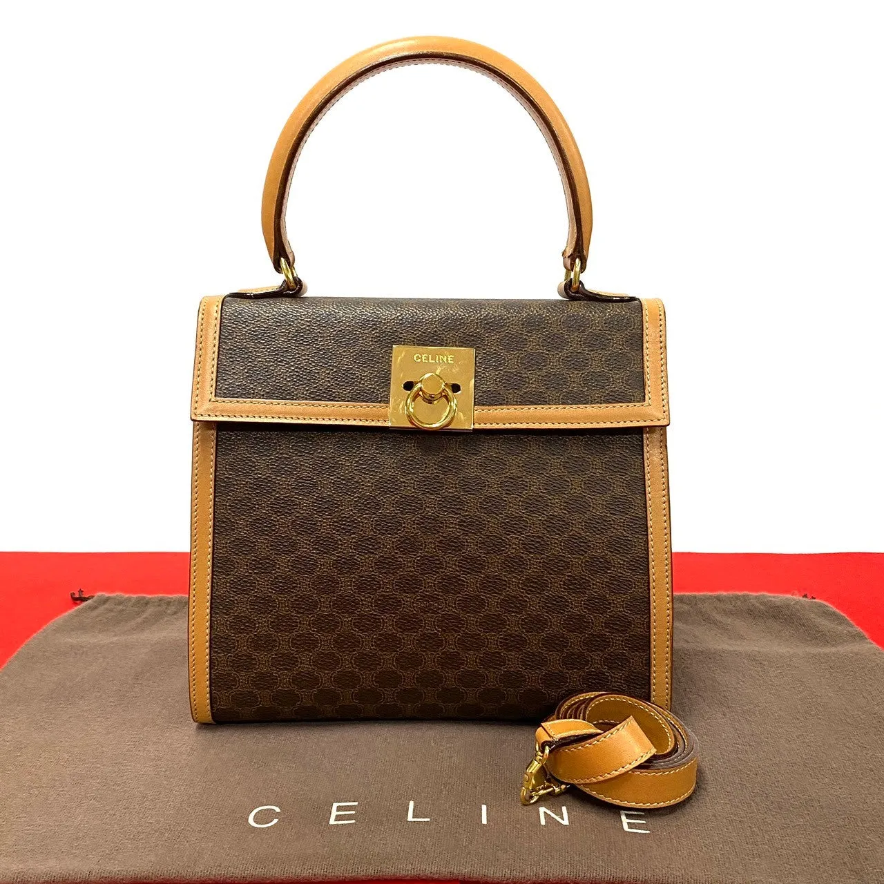 CELINE Shoulder Bag leather Brown