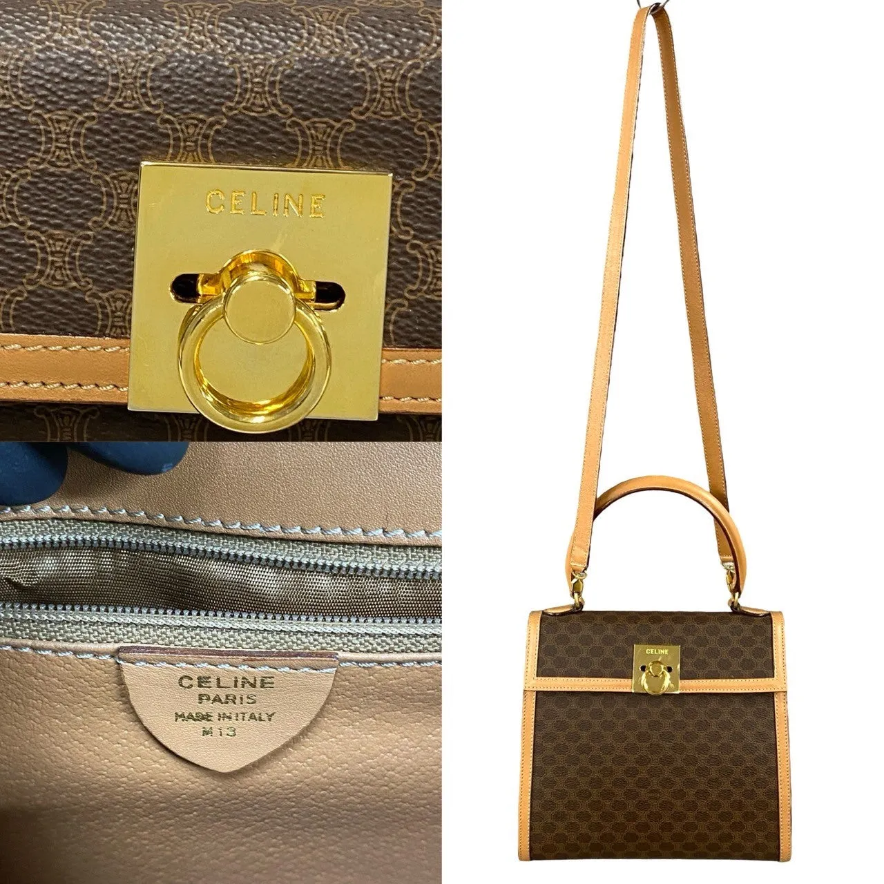 CELINE Shoulder Bag leather Brown