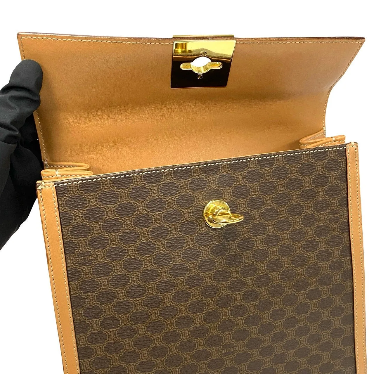 CELINE Shoulder Bag leather Brown