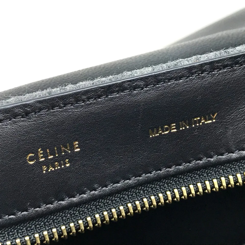 CELINE Shoulder Bag leather Gray x orange x black Trapeze Women Used