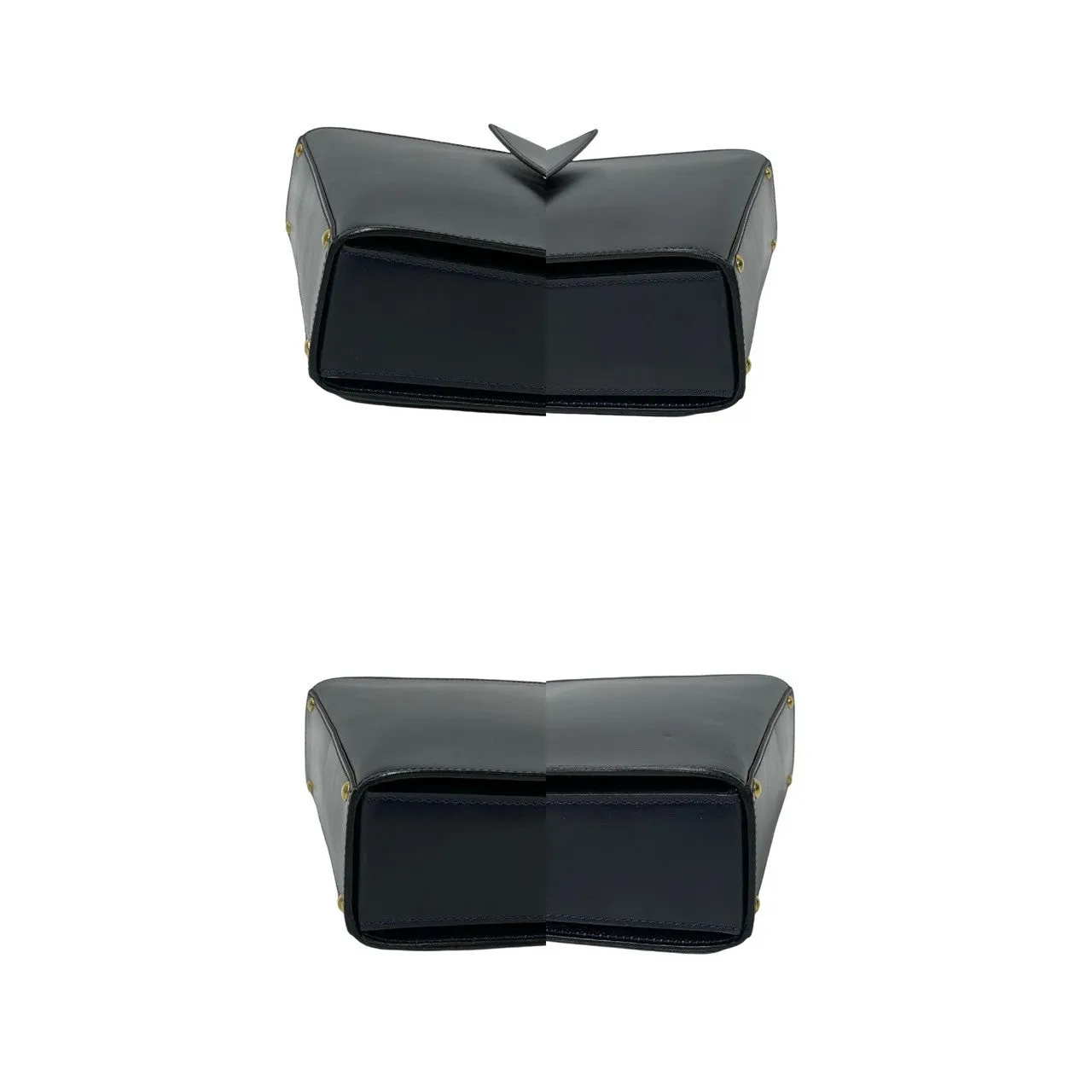 CELINE Shoulder Bag leather Navy