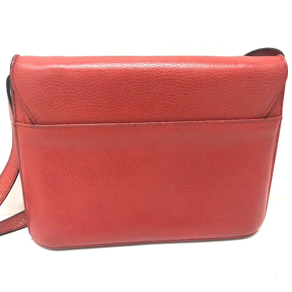 CELINE Shoulder Bag leather Red Crossbody bag vintage Women Used