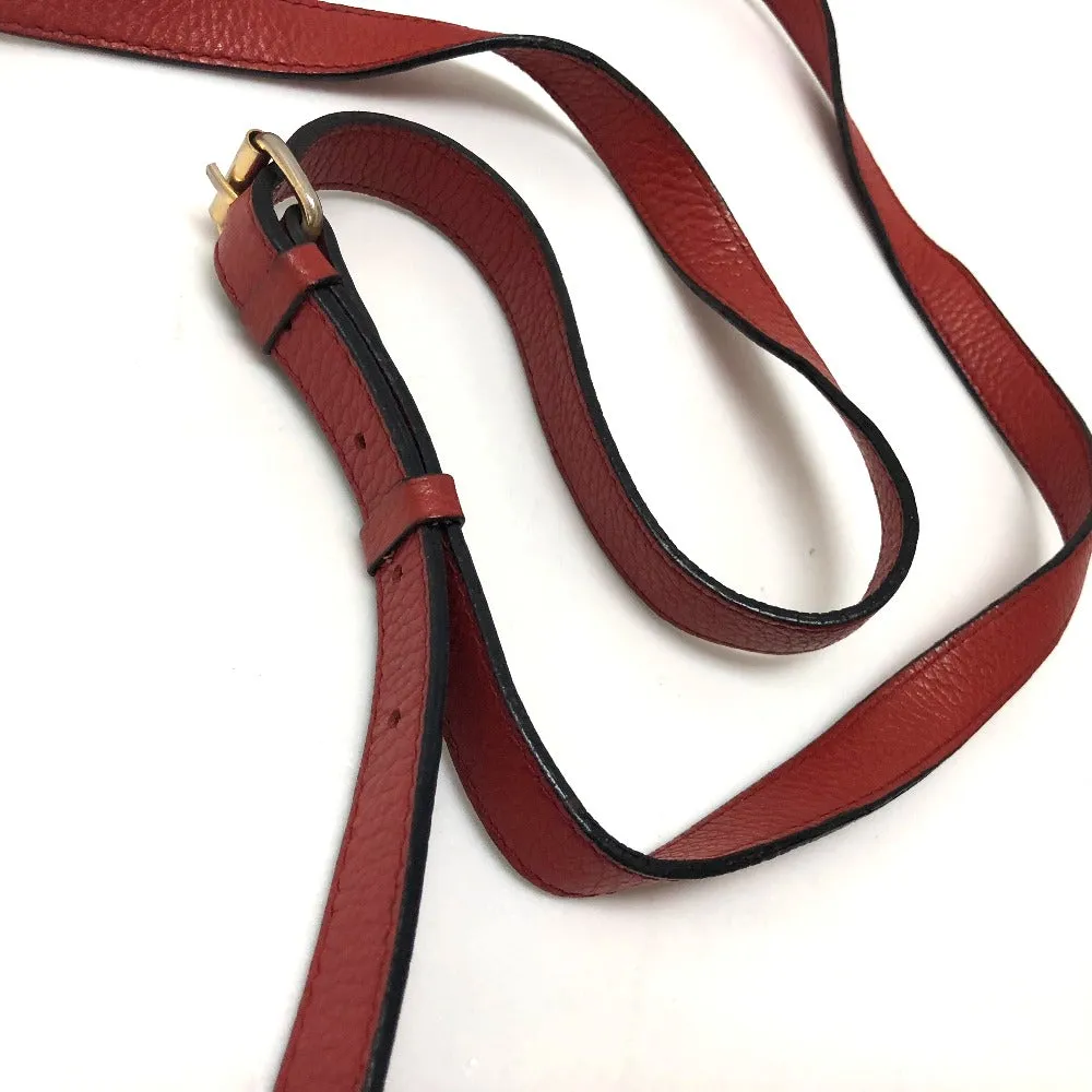 CELINE Shoulder Bag leather Red Crossbody bag vintage Women Used