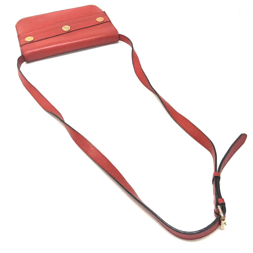 CELINE Shoulder Bag leather Red Crossbody bag vintage Women Used