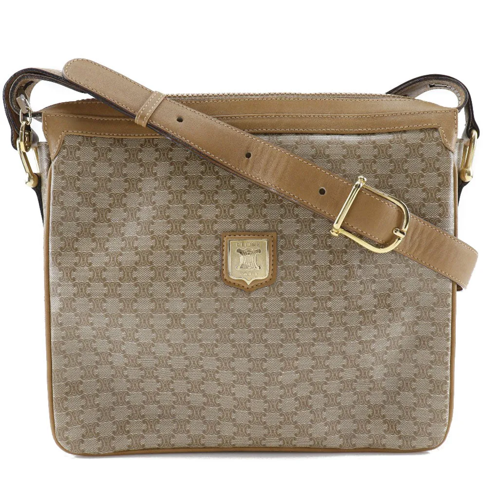 CELINE Shoulder Bag PVC beige Macadam Women Used