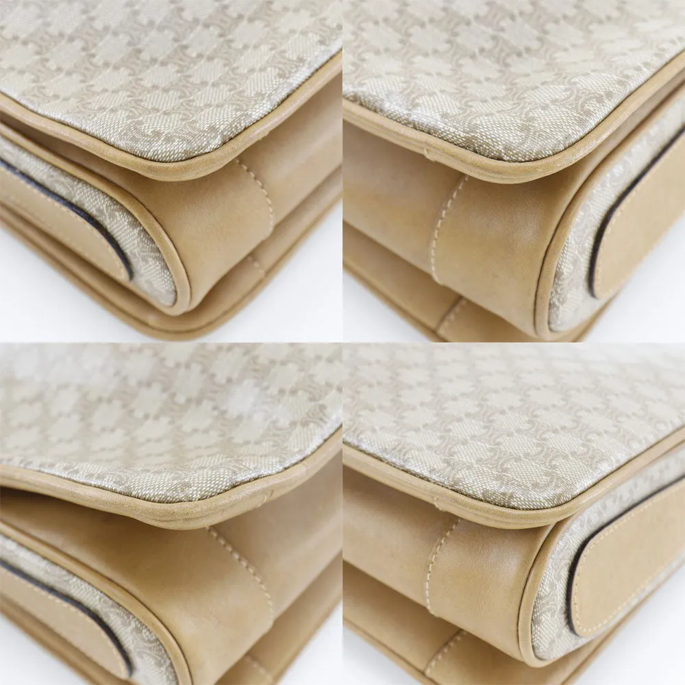 CELINE Shoulder Bag PVC beige Macadam Women Used