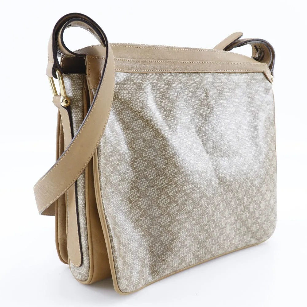 CELINE Shoulder Bag PVC beige Macadam Women Used