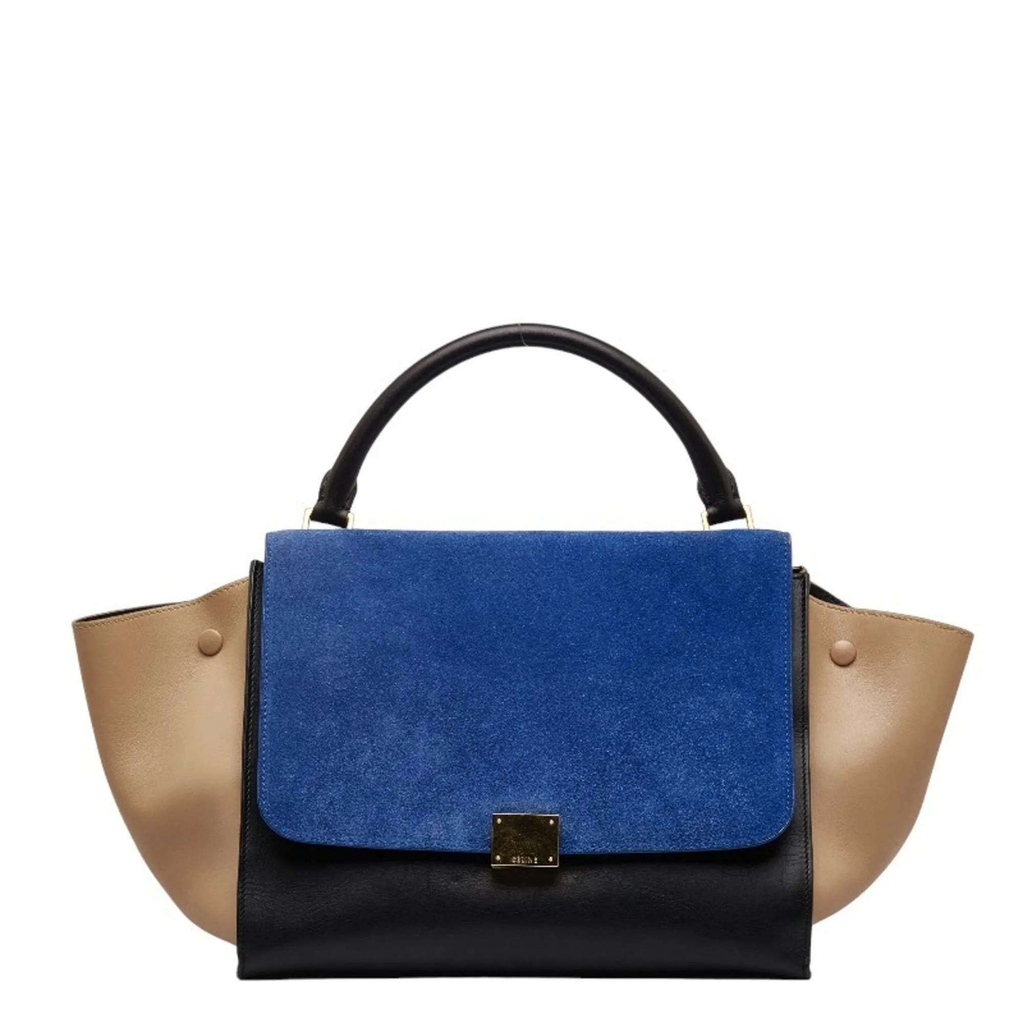 Celine Trapeze  blue Leather Handbag Shoulder Bag (Pre-Owned)
