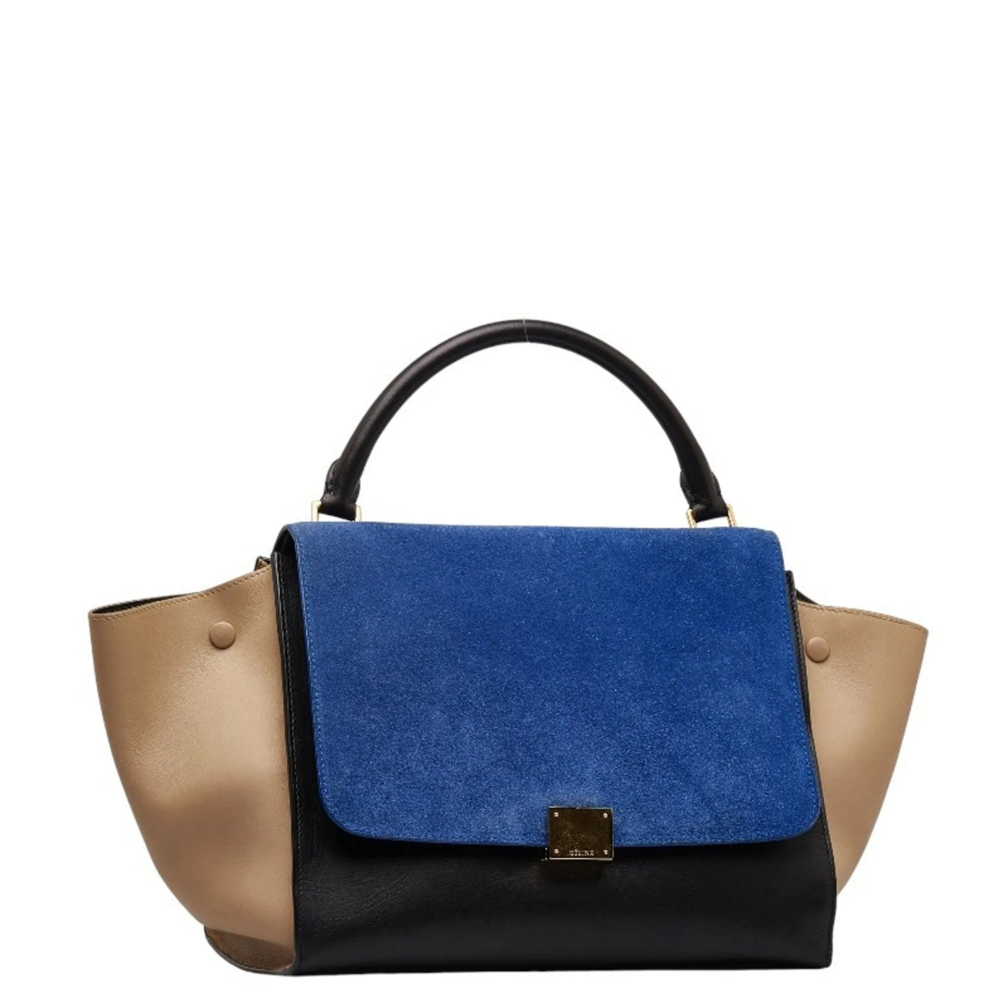 Celine Trapeze  blue Leather Handbag Shoulder Bag (Pre-Owned)