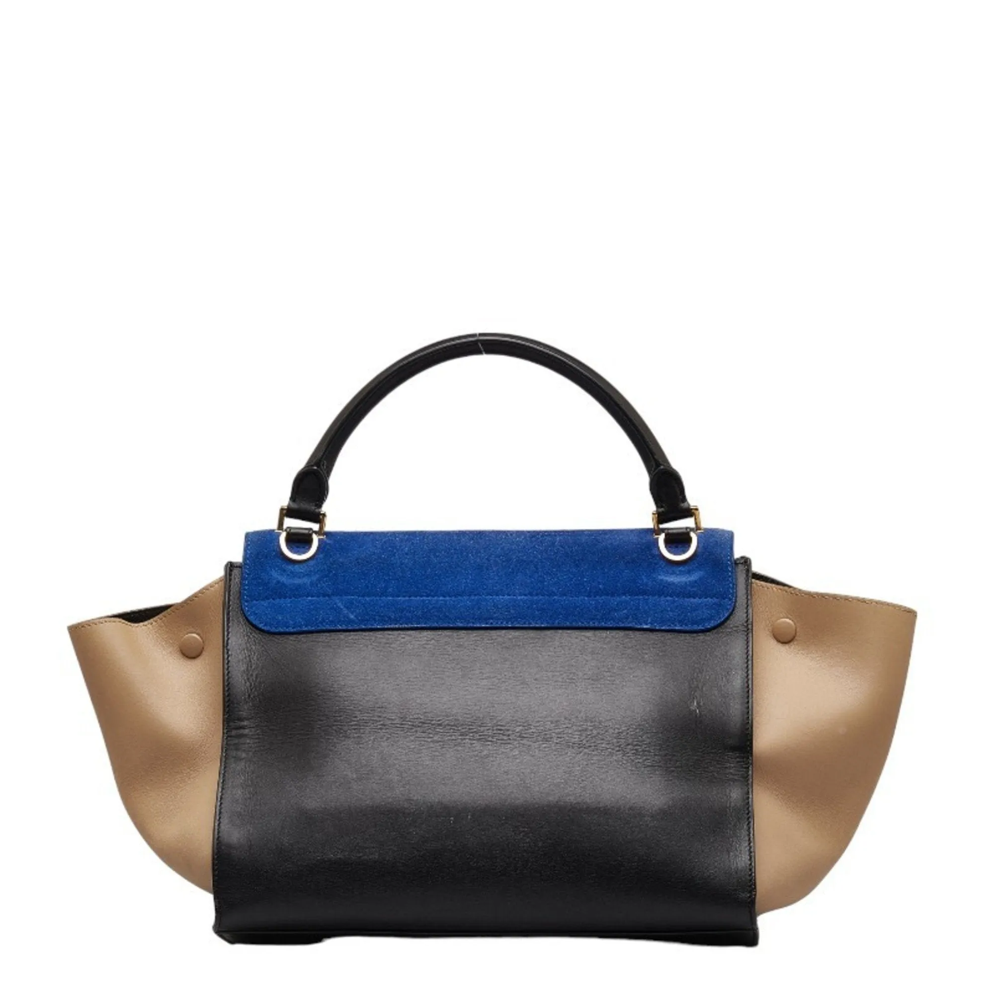 Celine Trapeze  blue Leather Handbag Shoulder Bag (Pre-Owned)