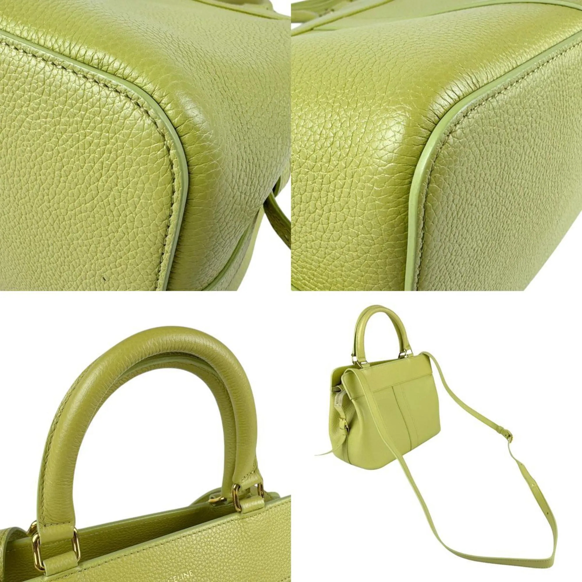 Celine yellow Leather Handbag Shoulder Bag (Pre-Owned)