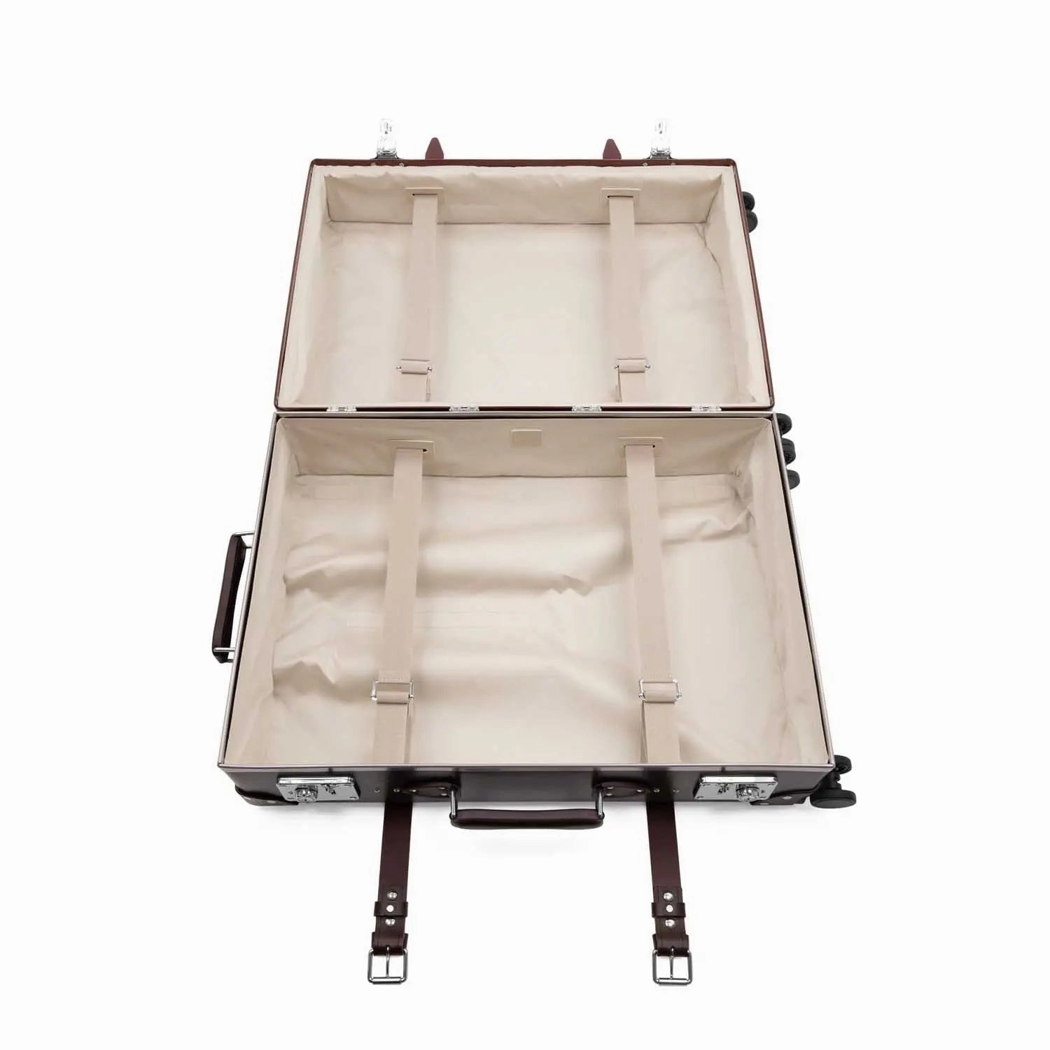 Centenary  Large Check-In - 4 Wheels | Brown/Burgundy/Chrome