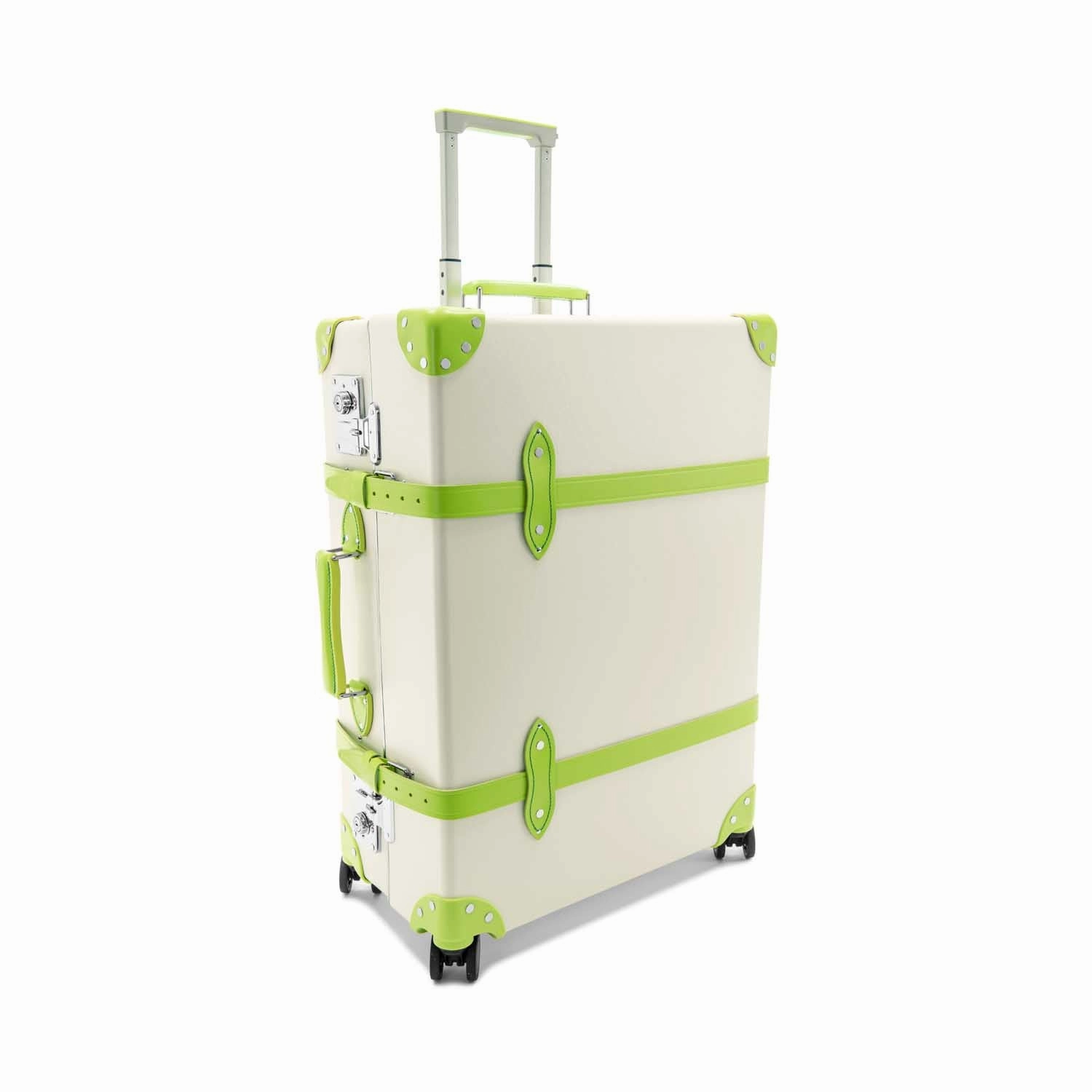 Centenary  Large Check-In - 4 Wheels | Ivory/Parrot Green/Chrome