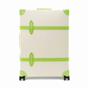 Centenary  Large Check-In - 4 Wheels | Ivory/Parrot Green/Chrome