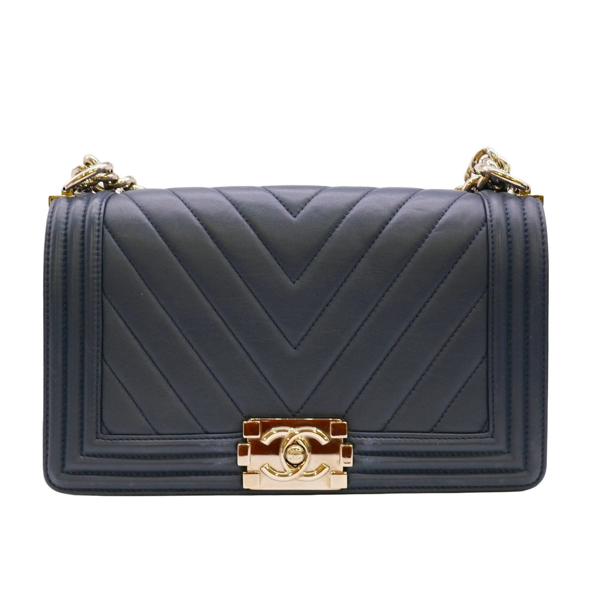 Chanel Boy Leather Shoulder Bag (Pre-Owned)