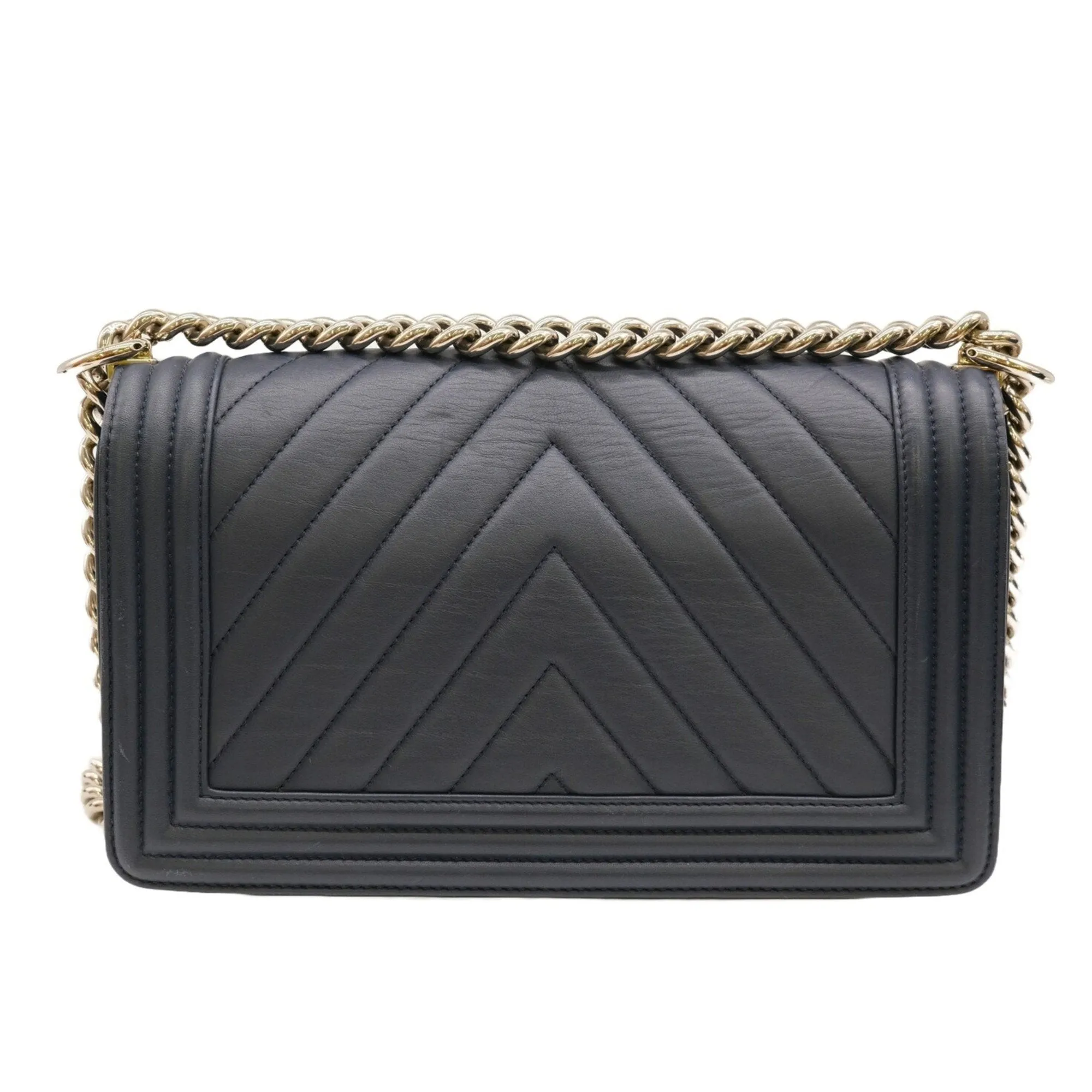 Chanel Boy Leather Shoulder Bag (Pre-Owned)