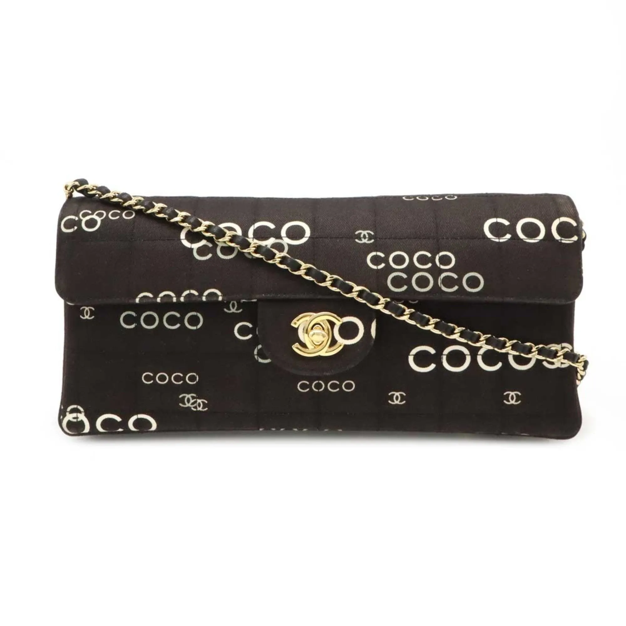 Chanel Chocolate Bar Canvas Shoulder Bag (Pre-Owned)