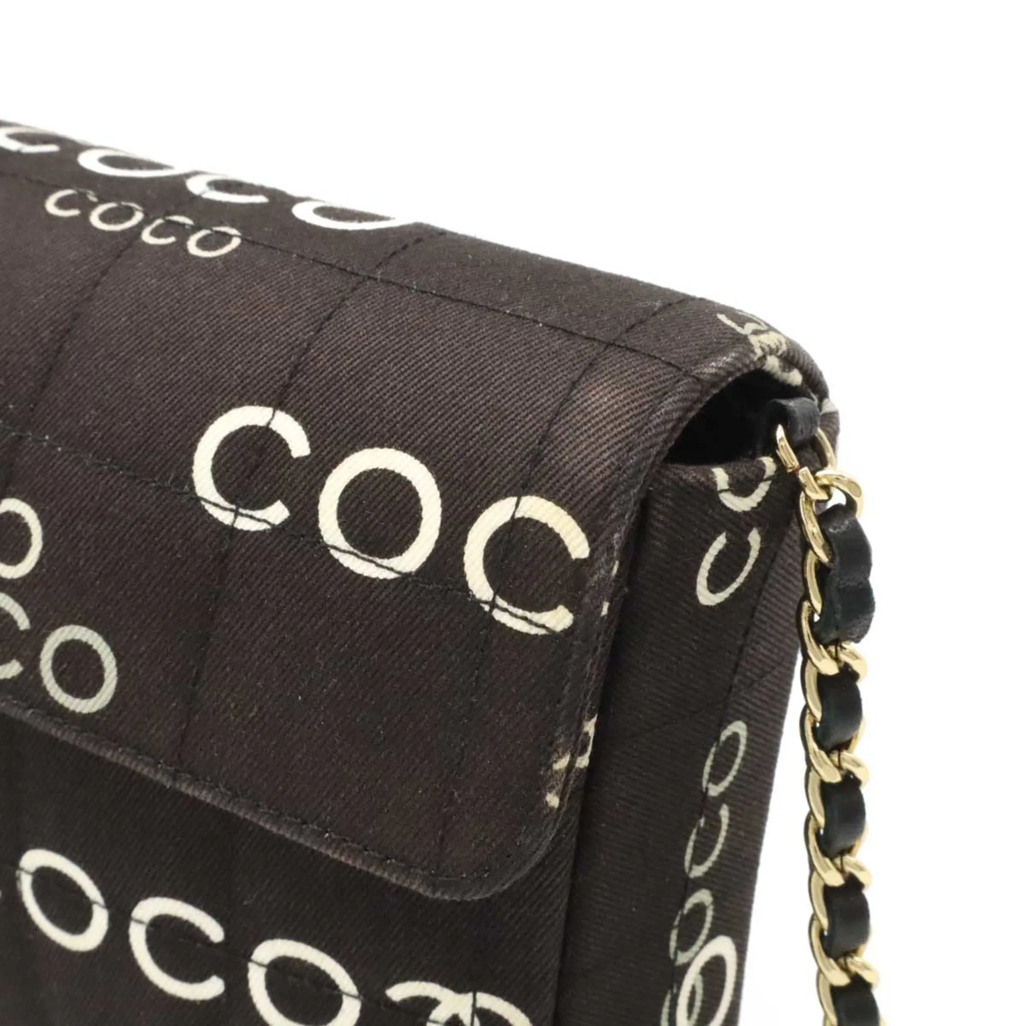 Chanel Chocolate Bar Canvas Shoulder Bag (Pre-Owned)