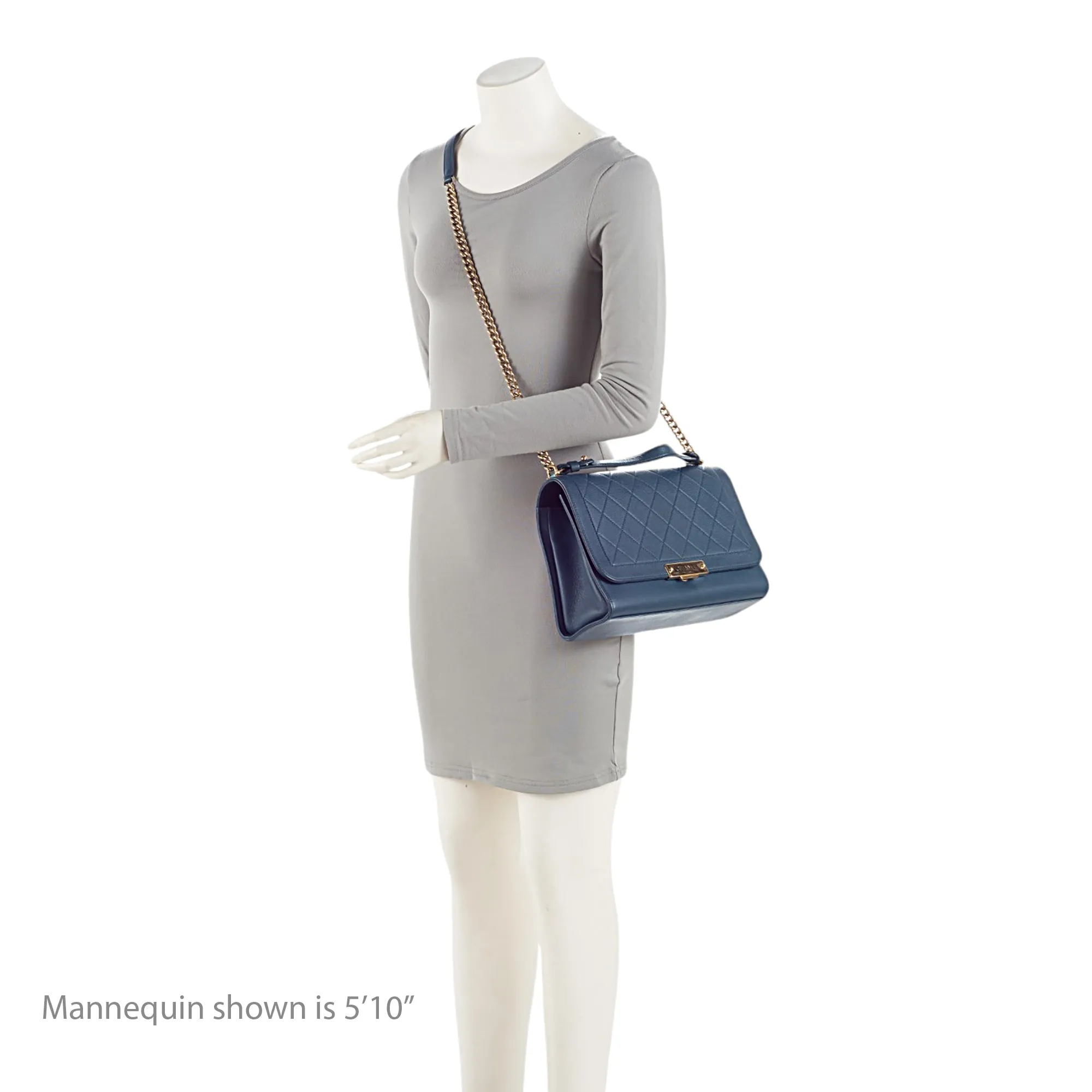 Chanel Grained Calfskin Label Click Large Shoulder Bag (SHF-vwMSPi)