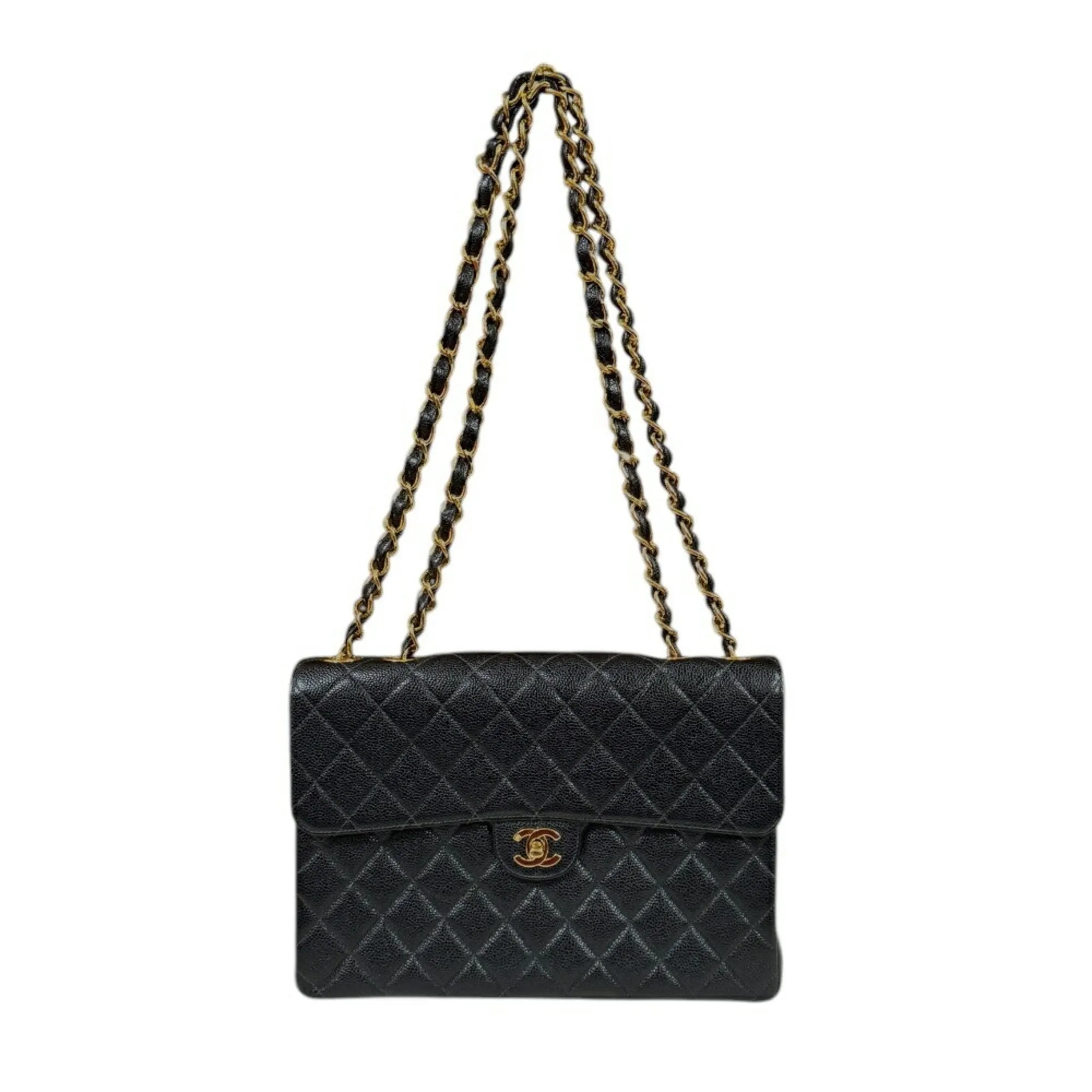 Chanel Jumbo Leather Shoulder Bag (Pre-Owned)