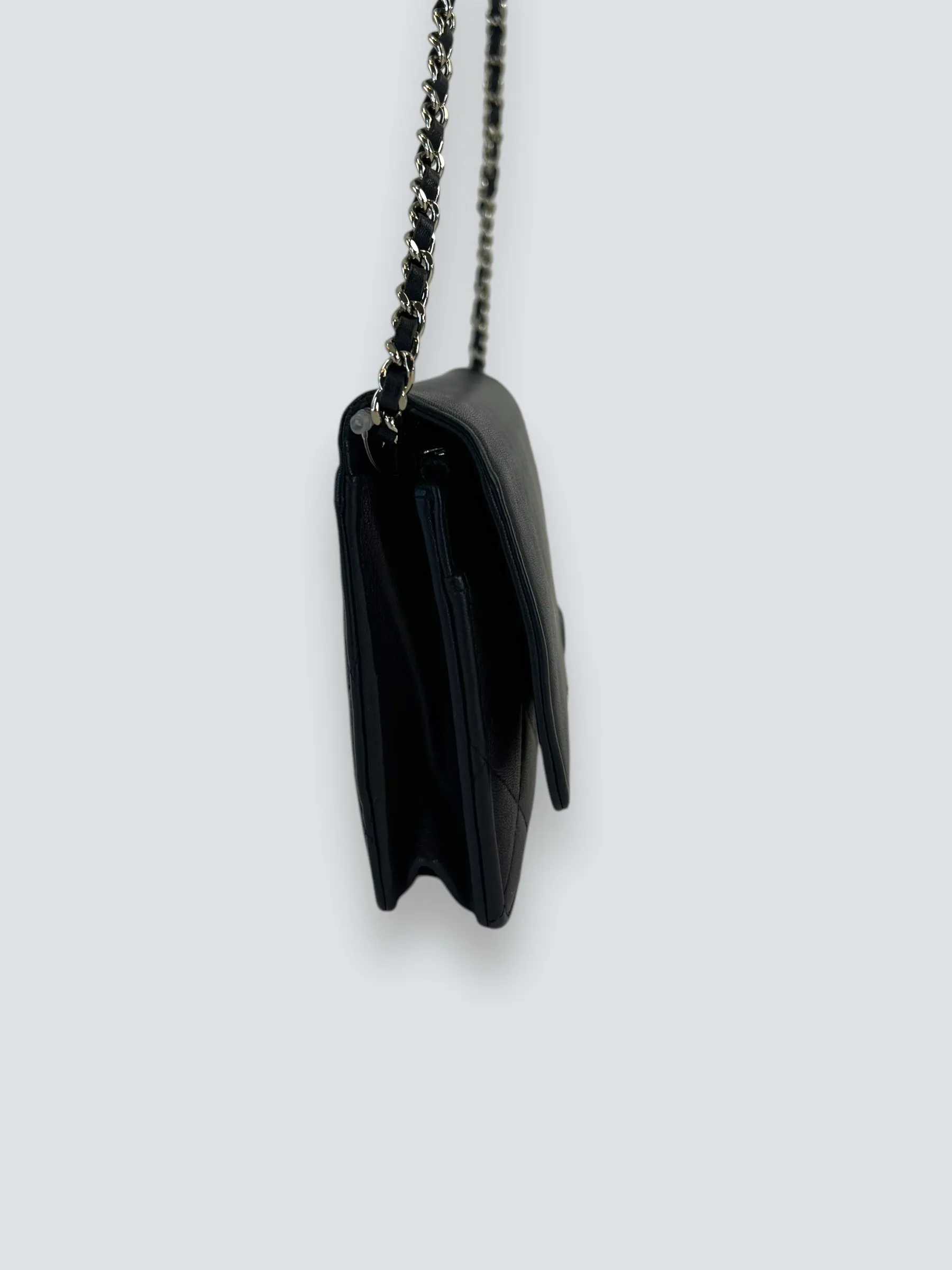 Chanel Navy Lambskin Leather Wallet on Chain (WOC)