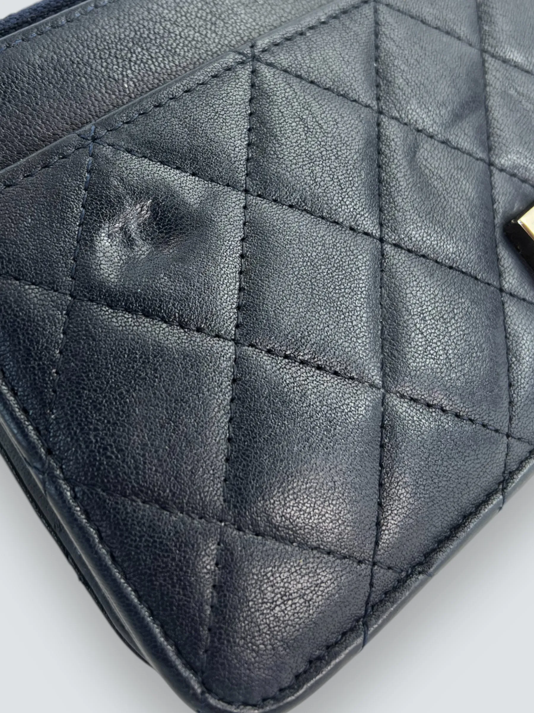 Chanel Navy Lambskin Leather Wallet on Chain (WOC)