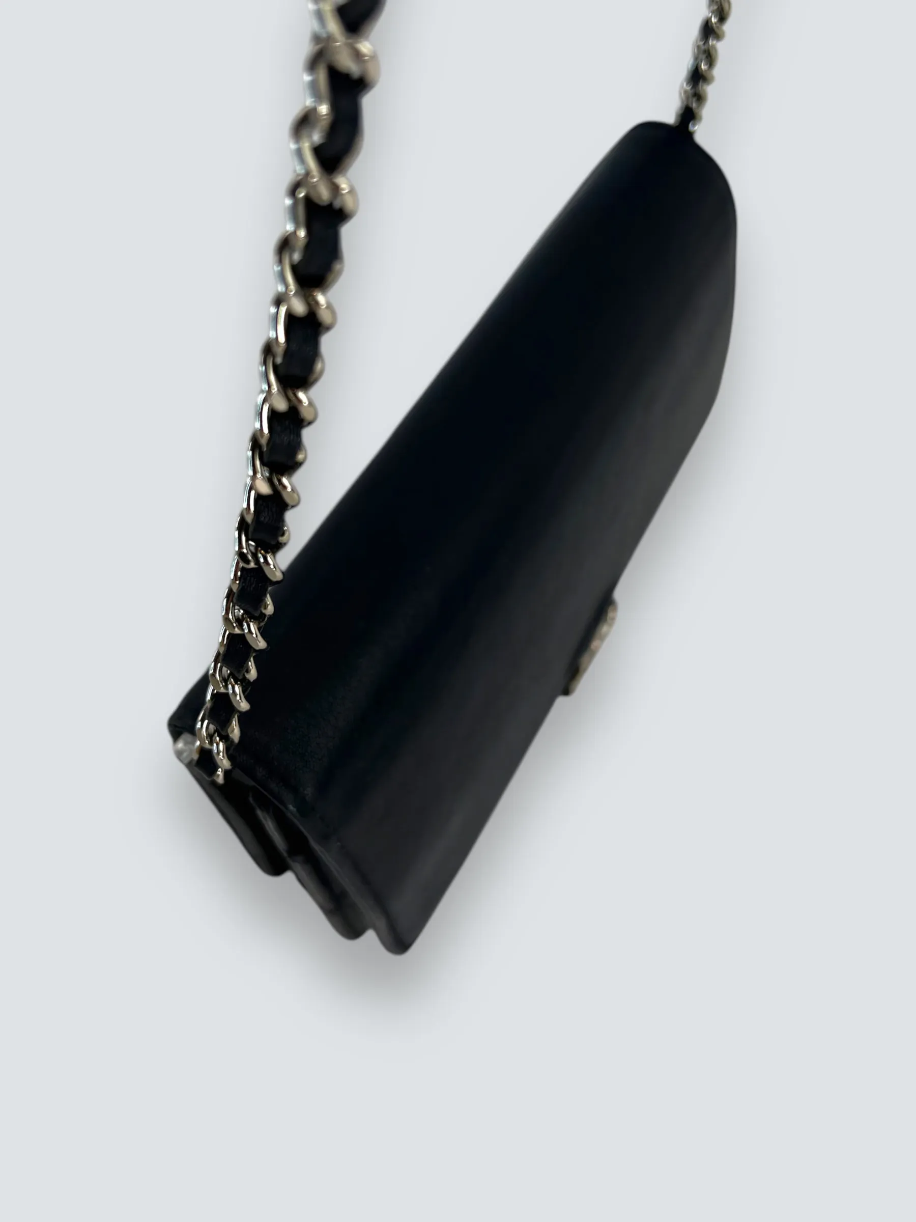 Chanel Navy Lambskin Leather Wallet on Chain (WOC)
