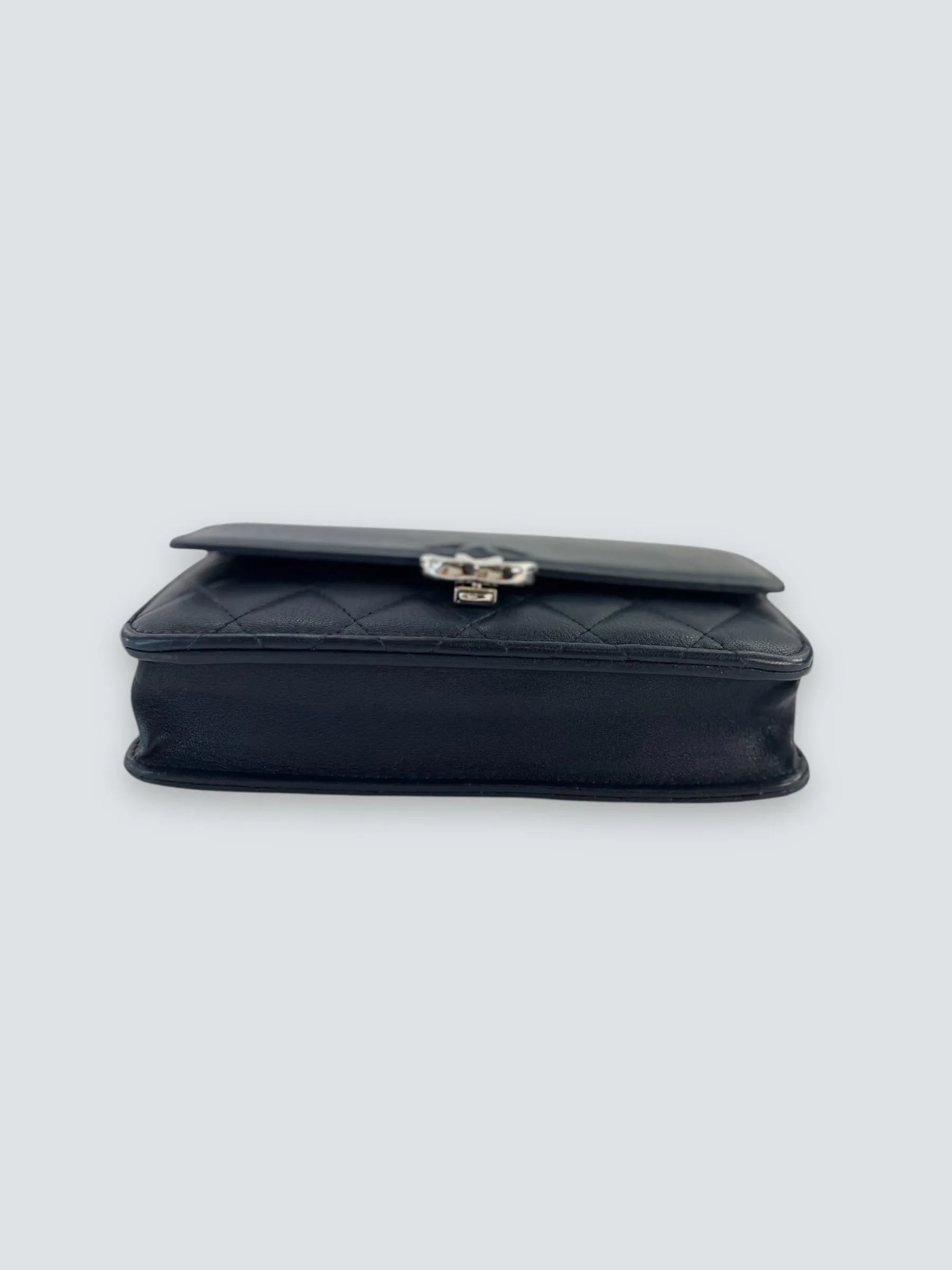 Chanel Navy Lambskin Leather Wallet on Chain (WOC)