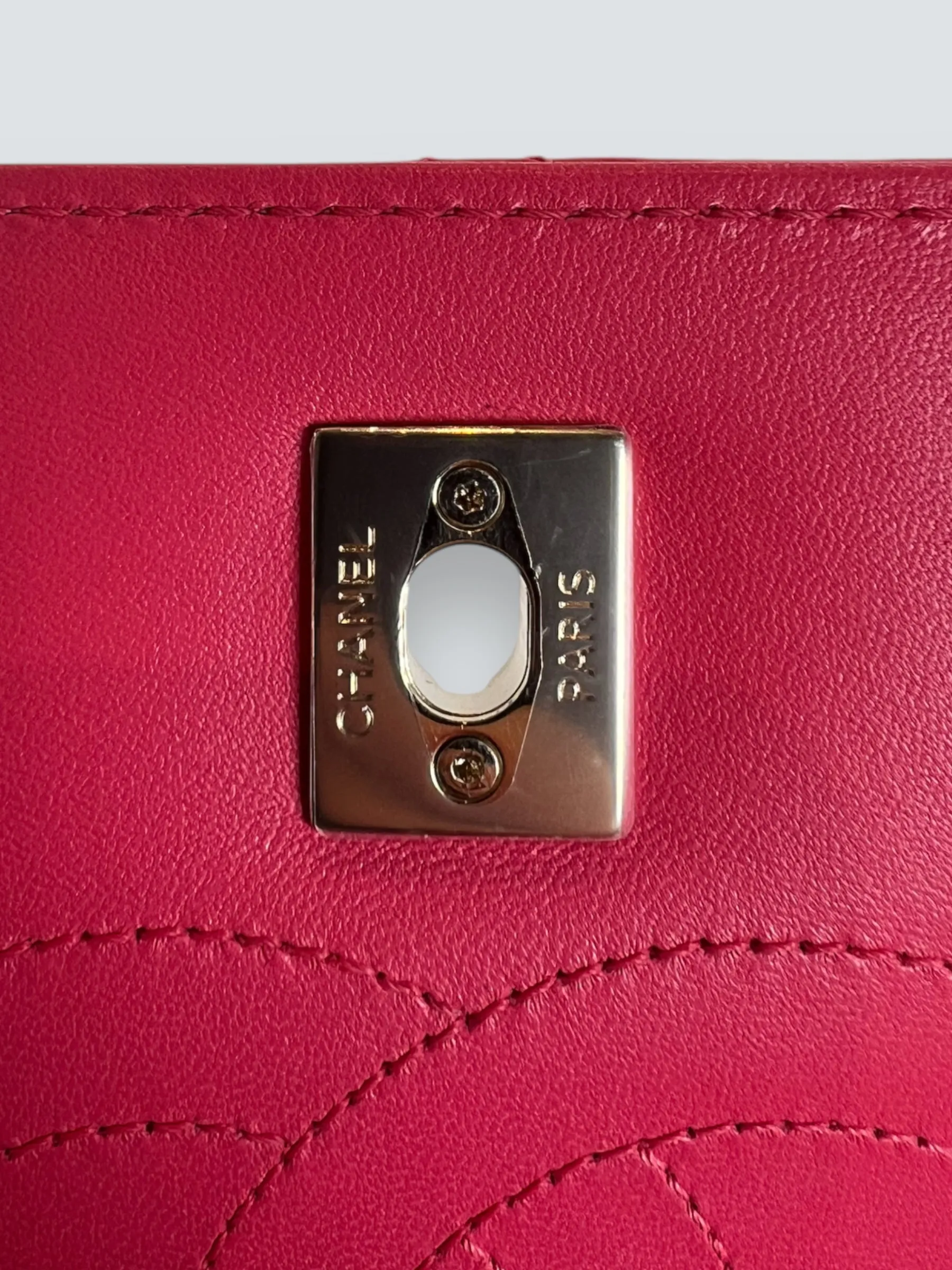 Chanel Pink Lambskin Leather Top Handle "Trendy"
