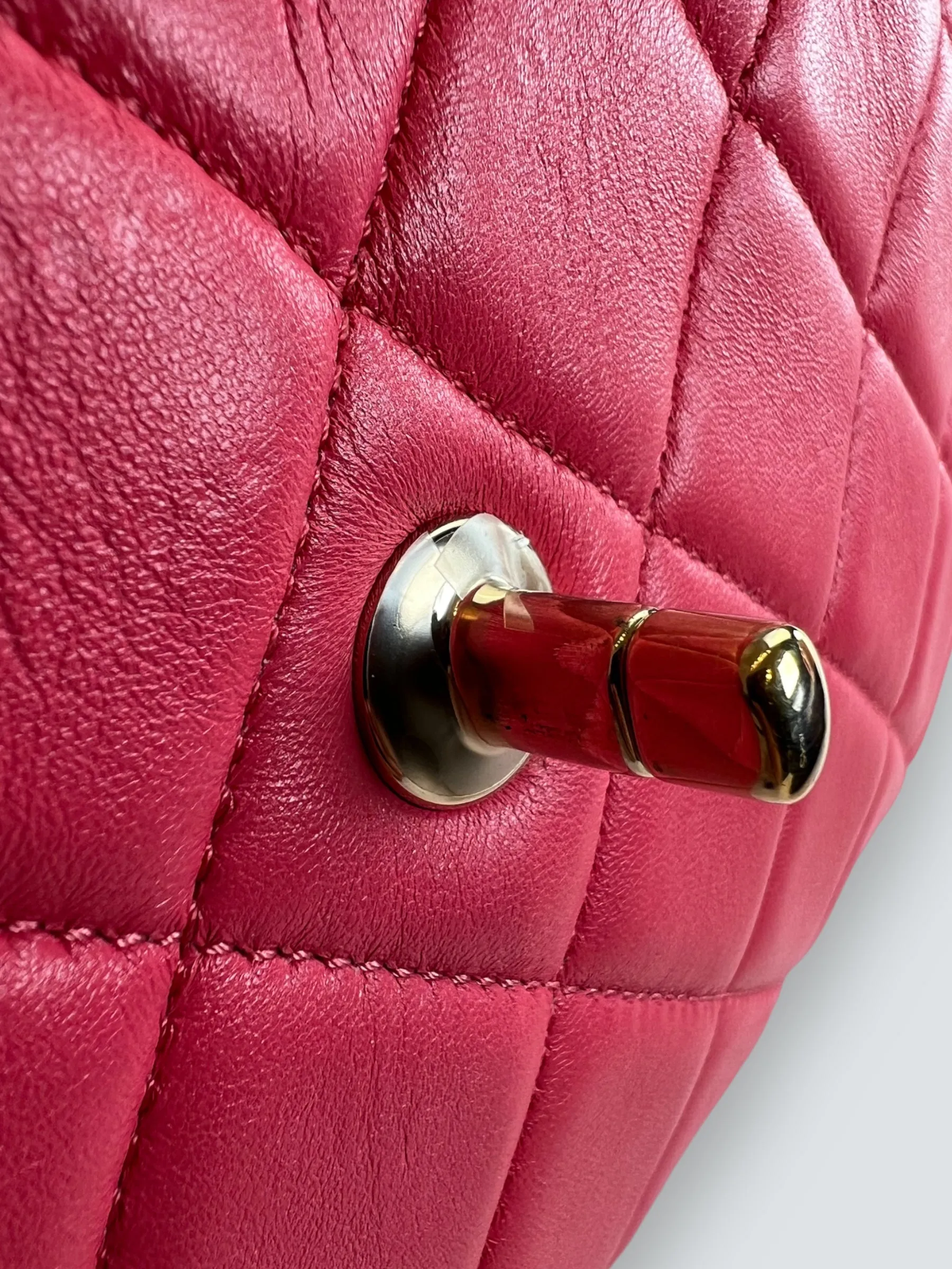 Chanel Pink Lambskin Leather Top Handle "Trendy"