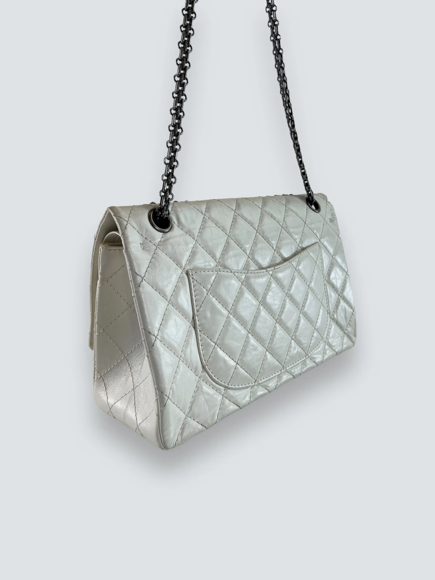 Chanel Quilted White 2.55 Handbag