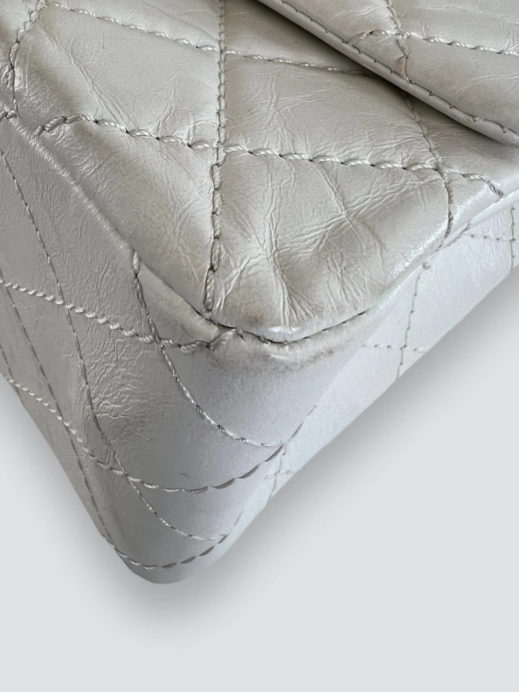 Chanel Quilted White 2.55 Handbag