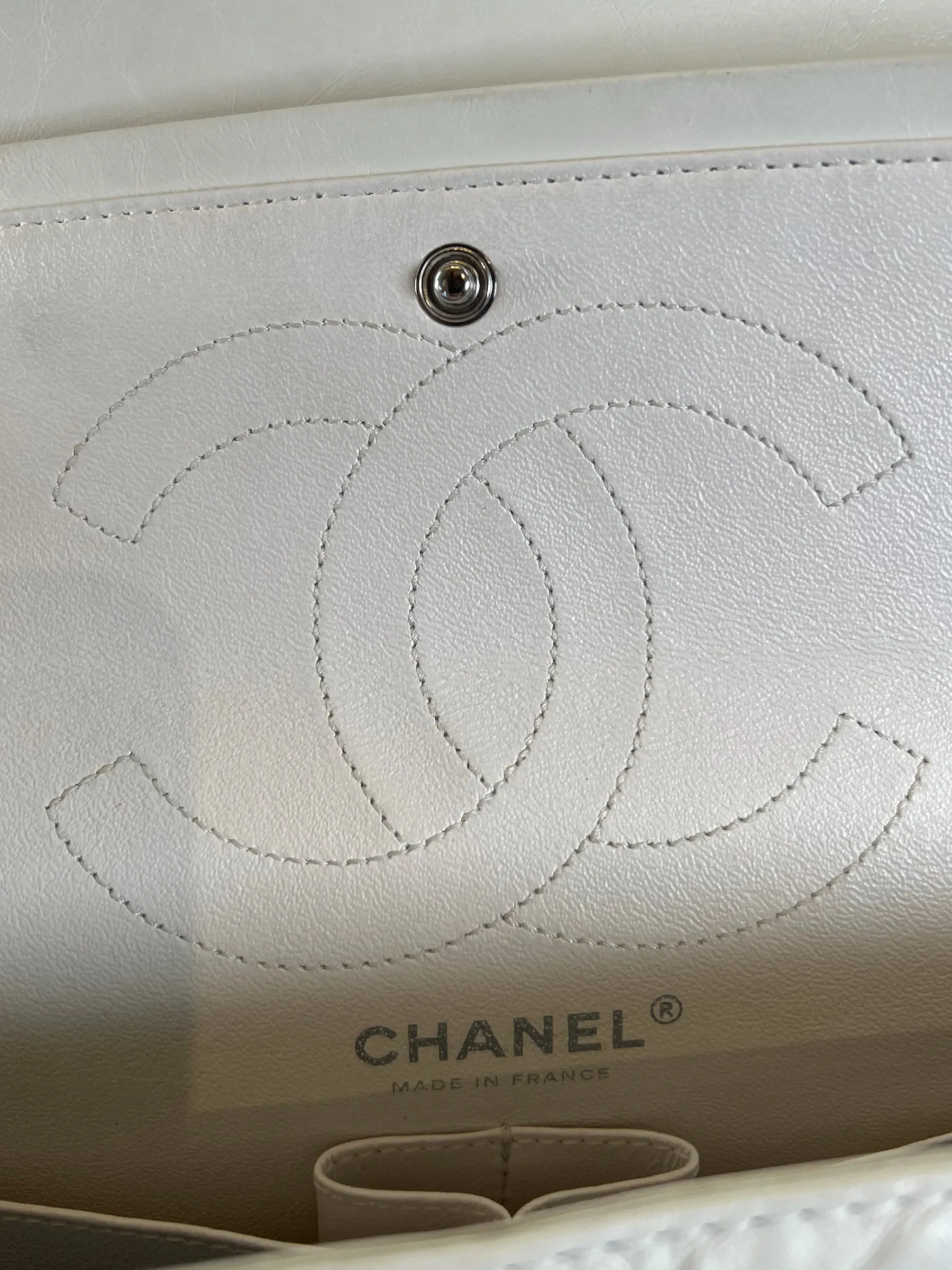 Chanel Quilted White 2.55 Handbag