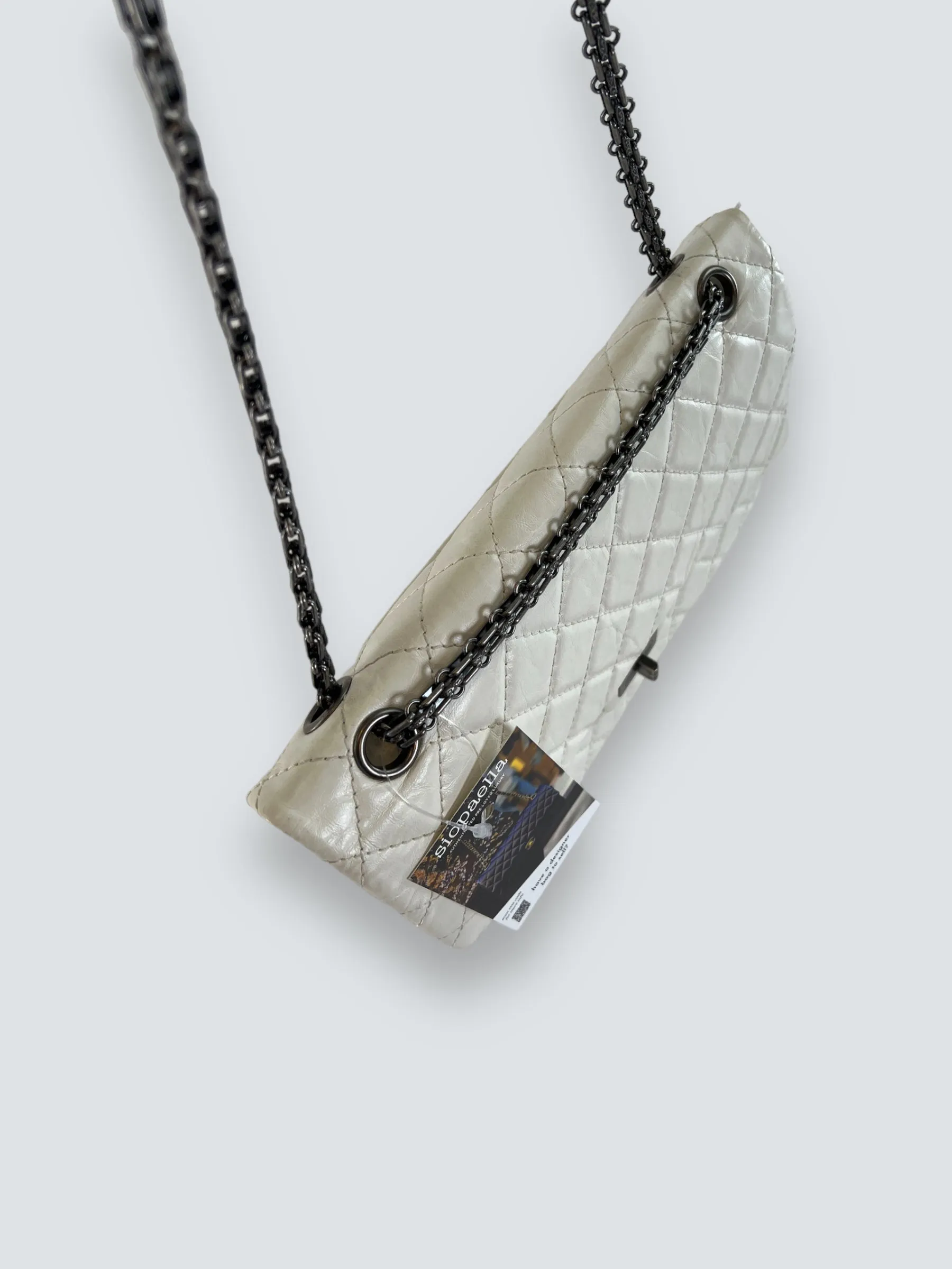 Chanel Quilted White 2.55 Handbag