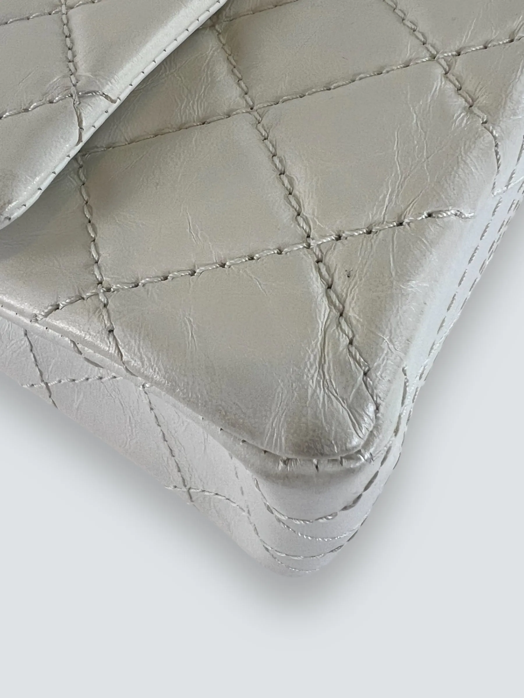 Chanel Quilted White 2.55 Handbag