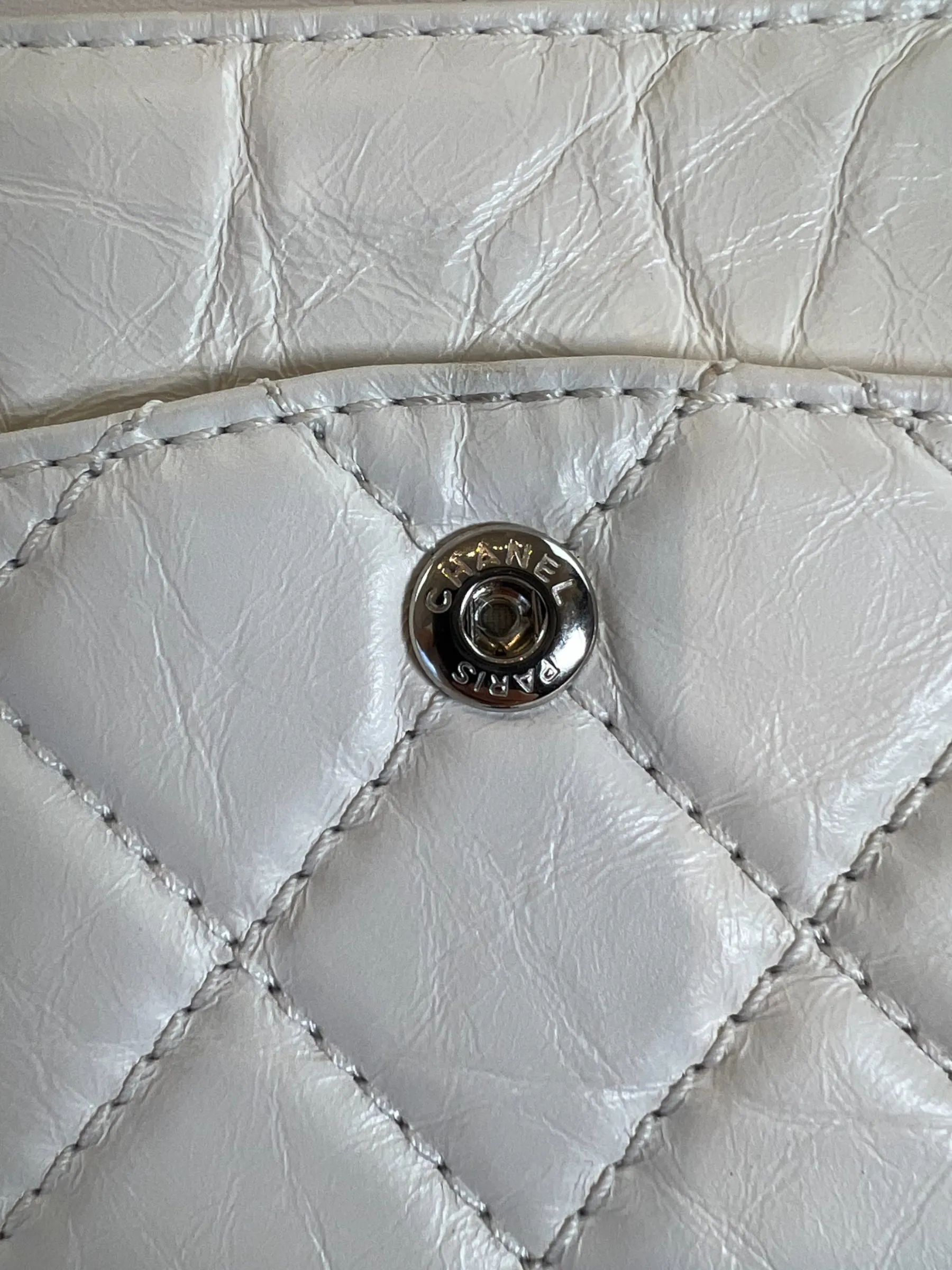 Chanel Quilted White 2.55 Handbag