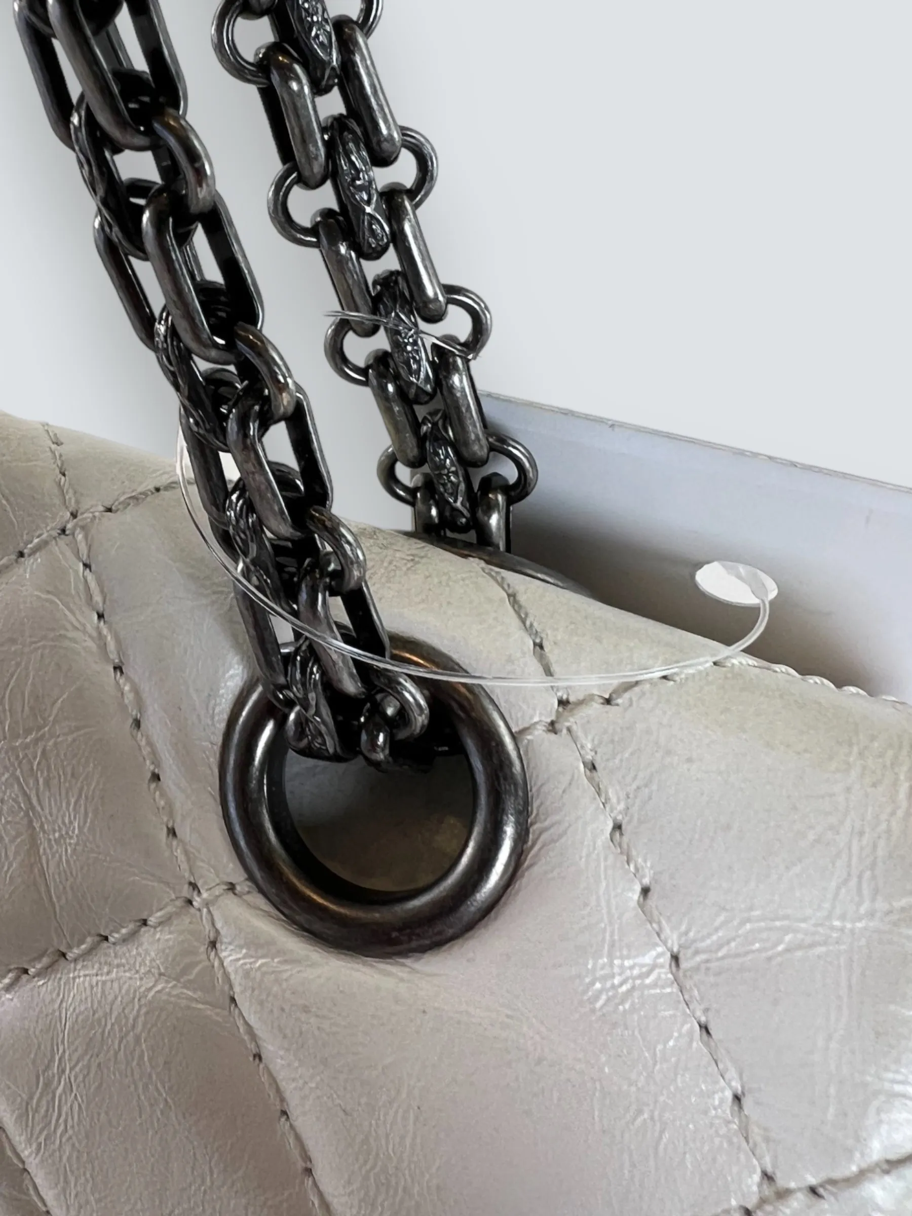 Chanel Quilted White 2.55 Handbag