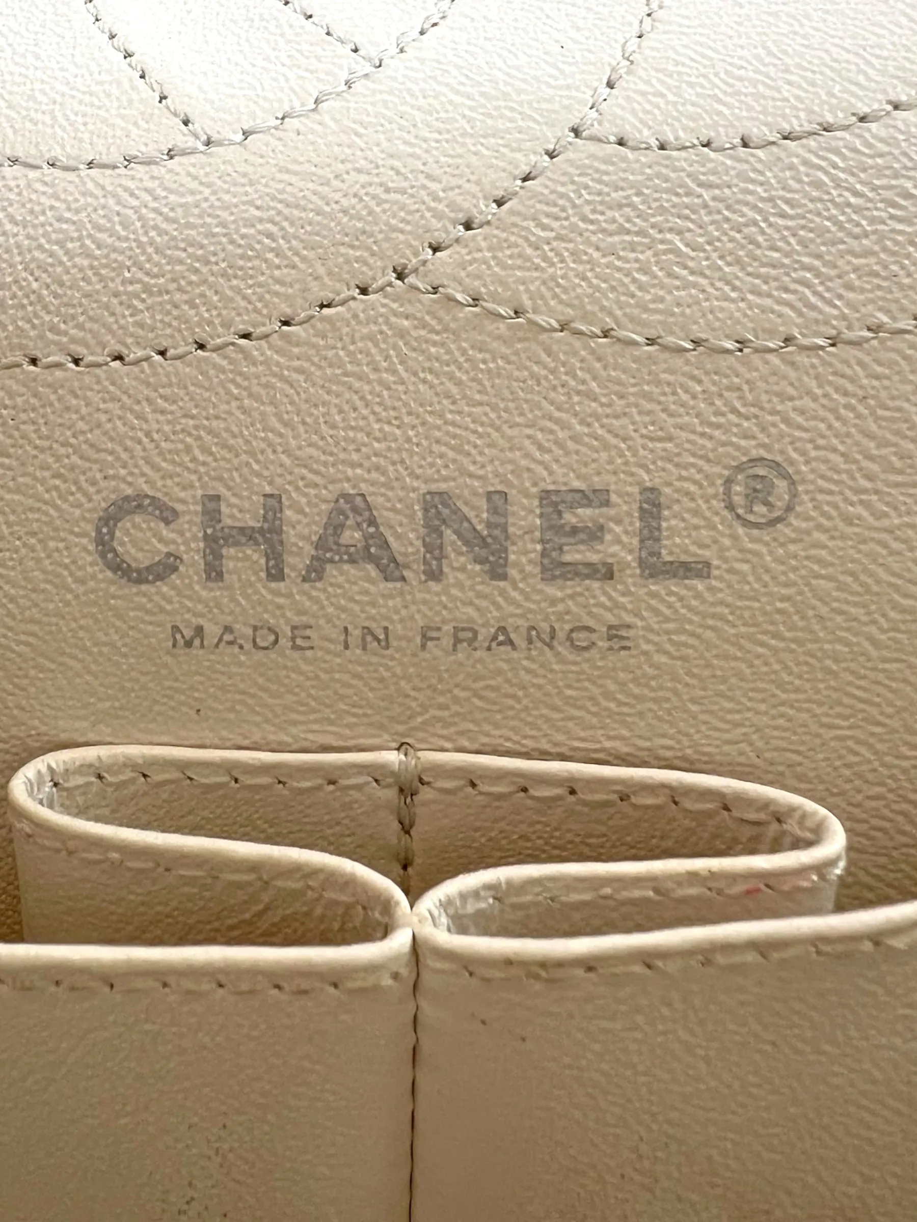 Chanel Quilted White 2.55 Handbag