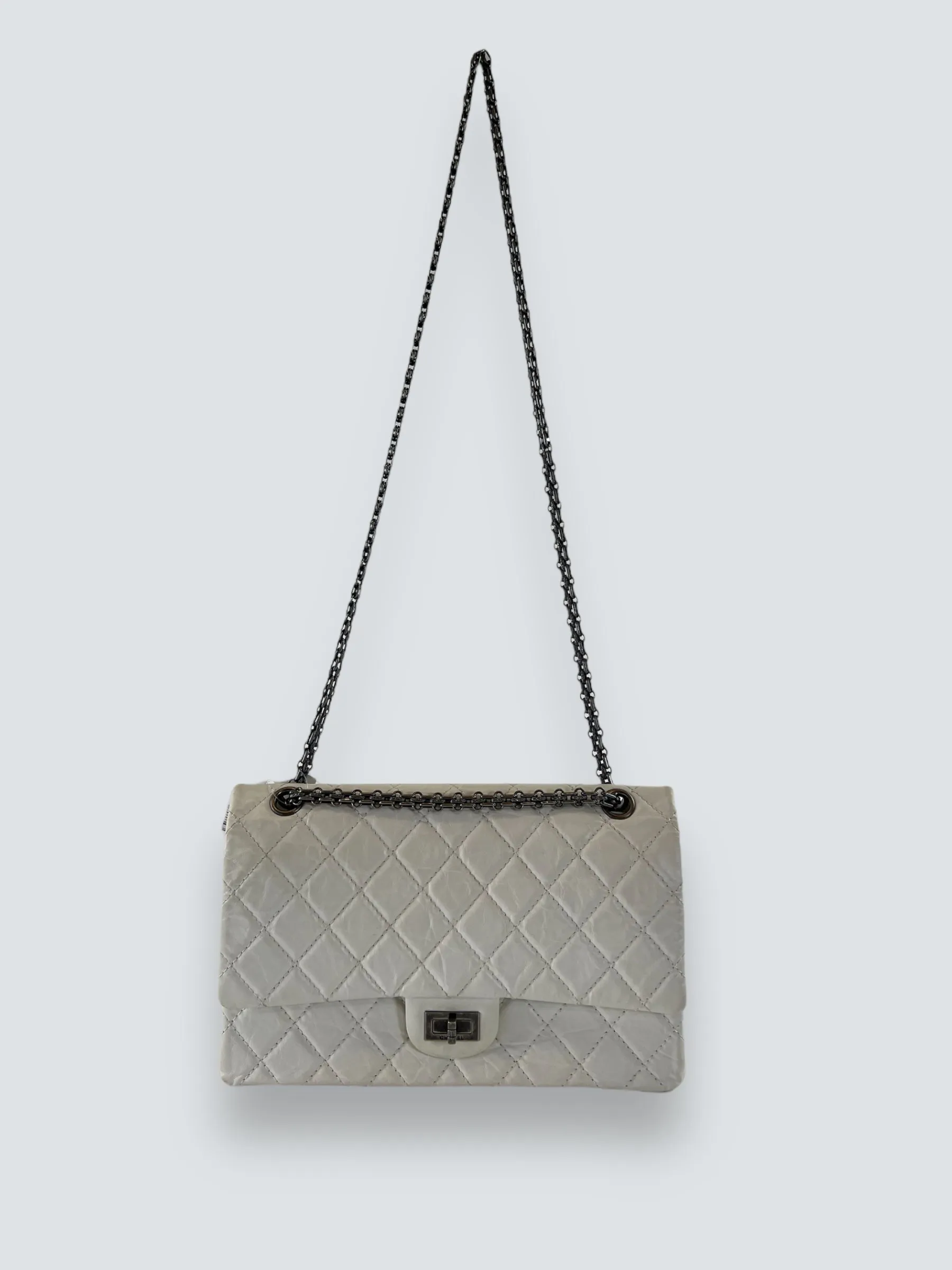 Chanel Quilted White 2.55 Handbag